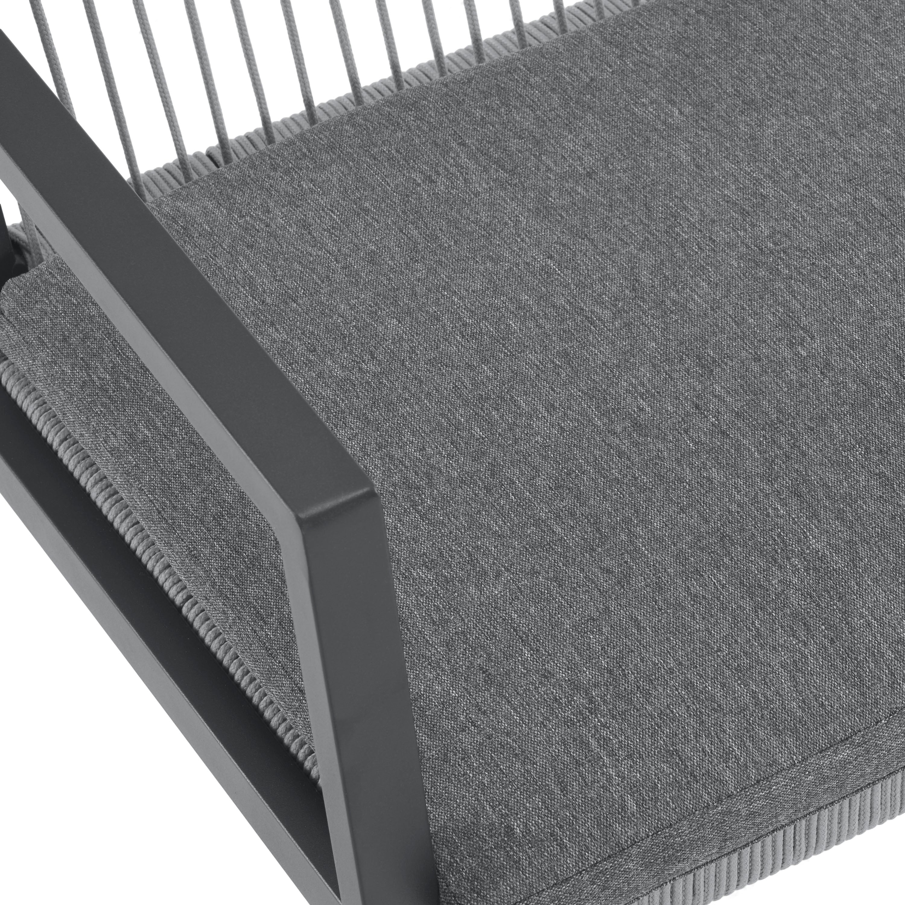 Outdoor Dining Chair Set of 2, Aluminum + Rope , Outdoor Armchair Seating for Patio Backyard Poolside Balcony, Cushion included