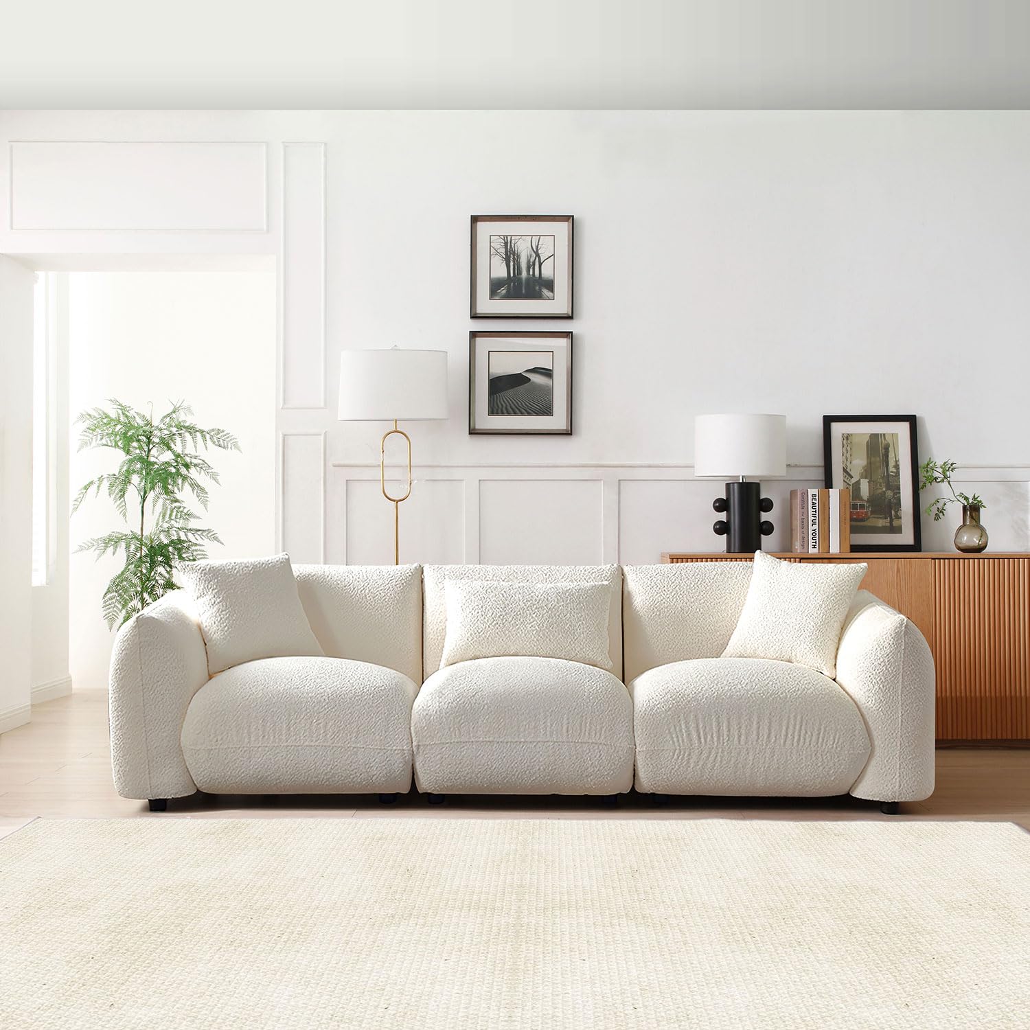 Sectional Sofa Couch for Living Room(Beige)