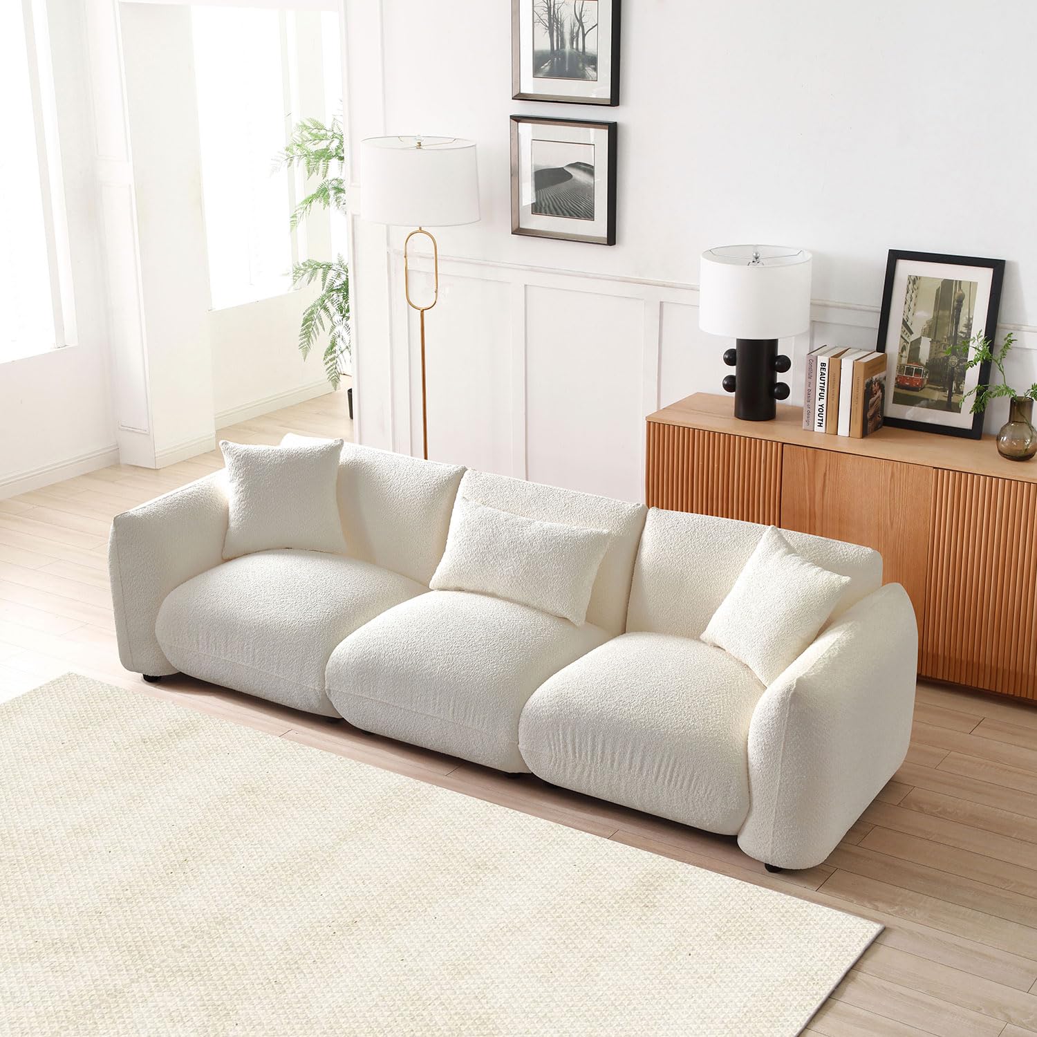 Sectional Sofa Couch for Living Room(Beige)