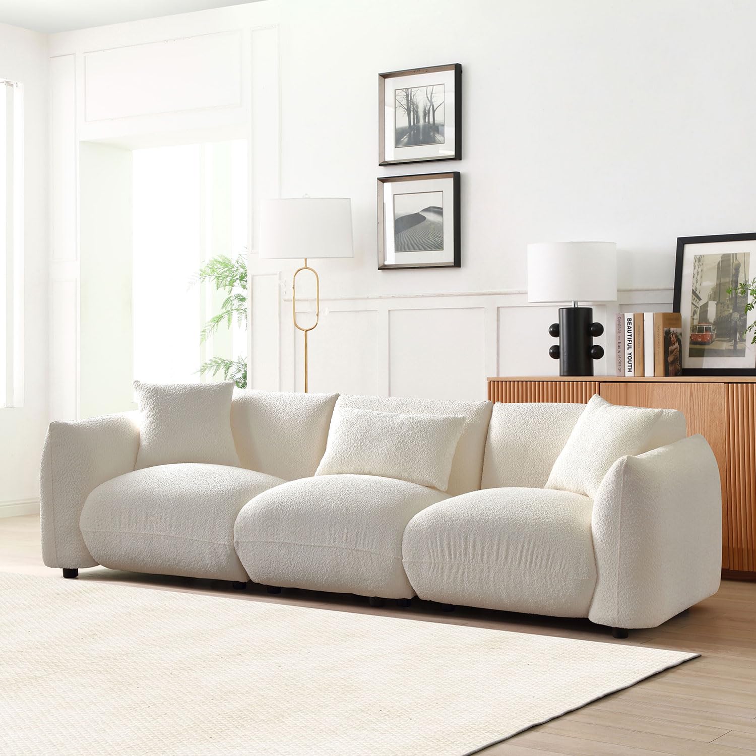 Sectional Sofa Couch for Living Room(Beige)