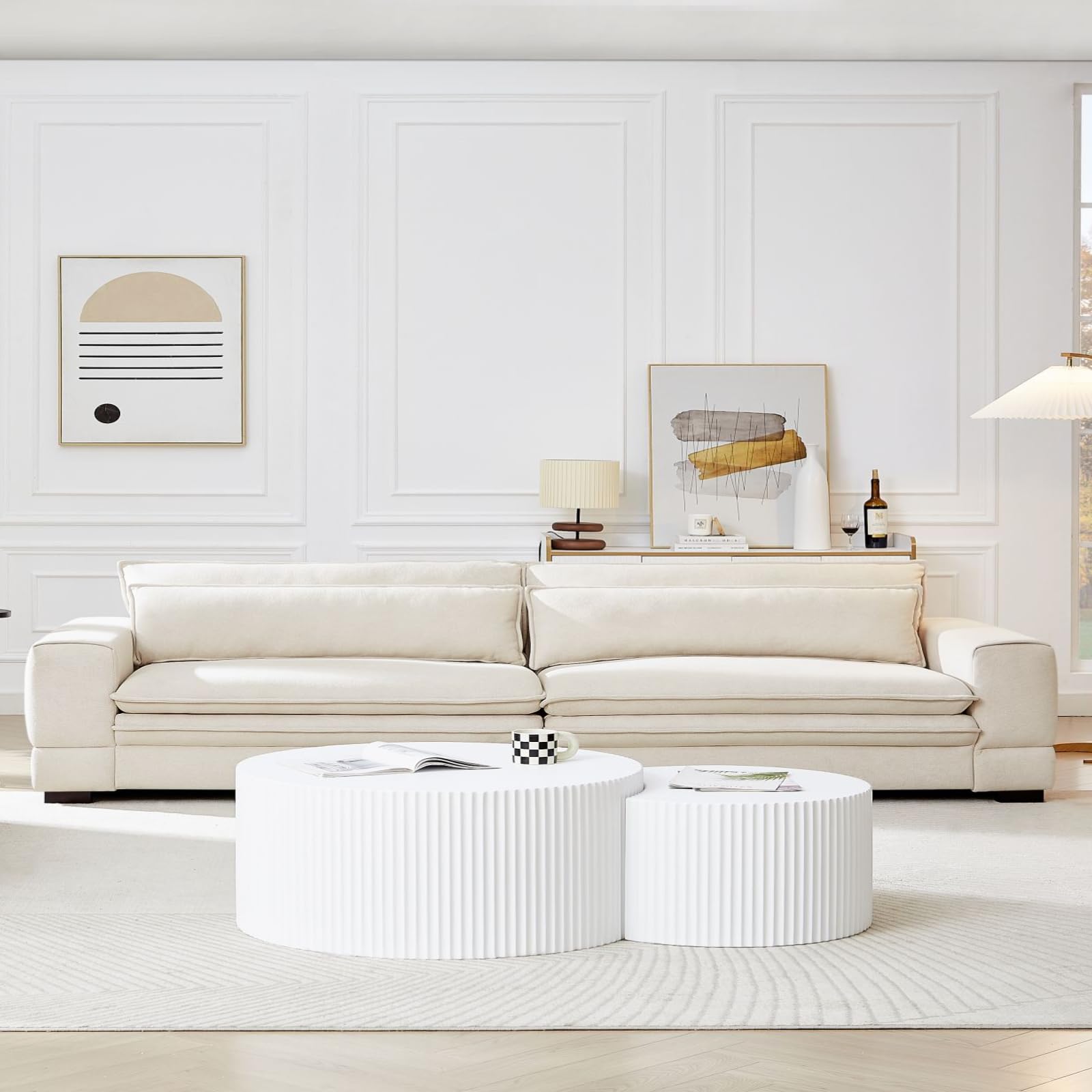 Mid Century Modern Sofa(Beige)
