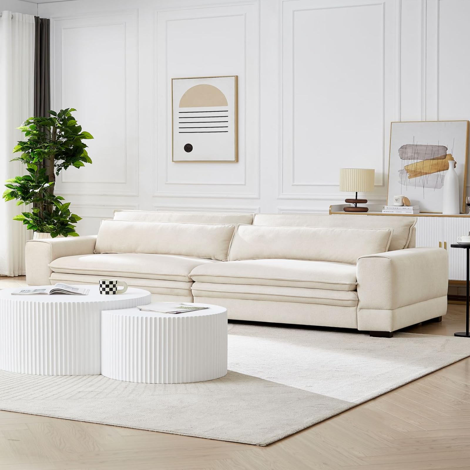 Mid Century Modern Sofa(Beige)