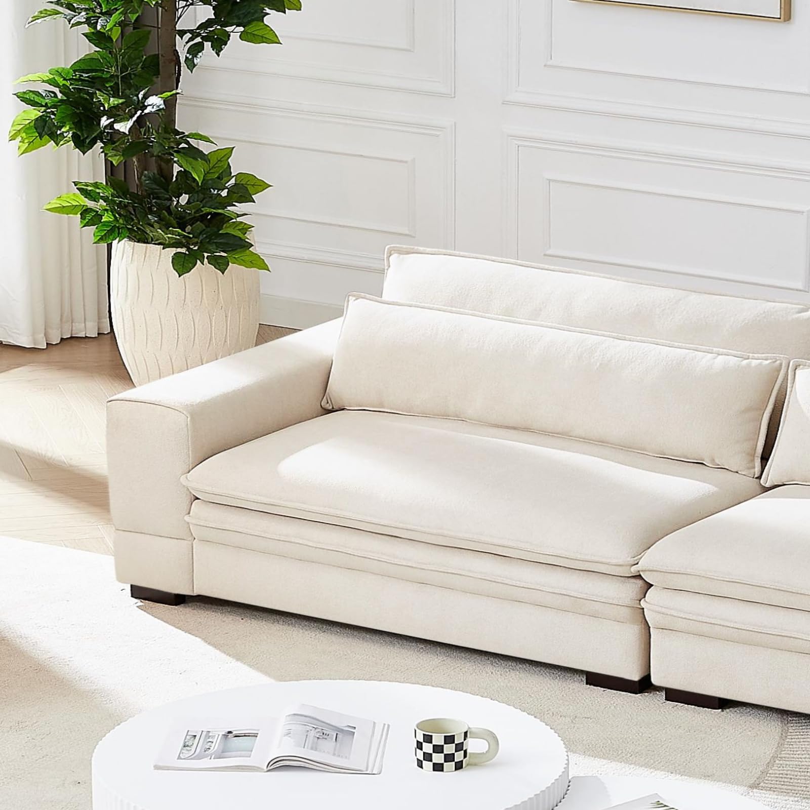 Mid Century Modern Sofa(Beige)