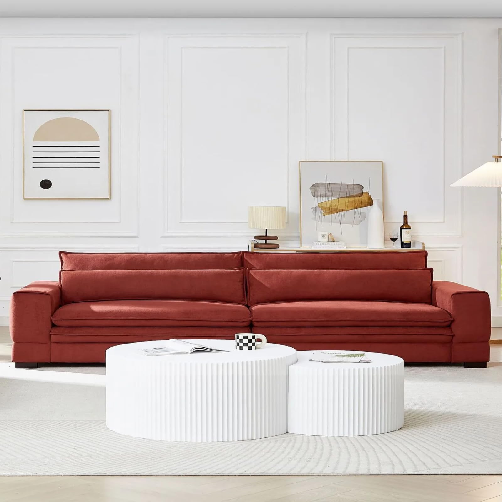 Mid Century Modern Sofa(Red)