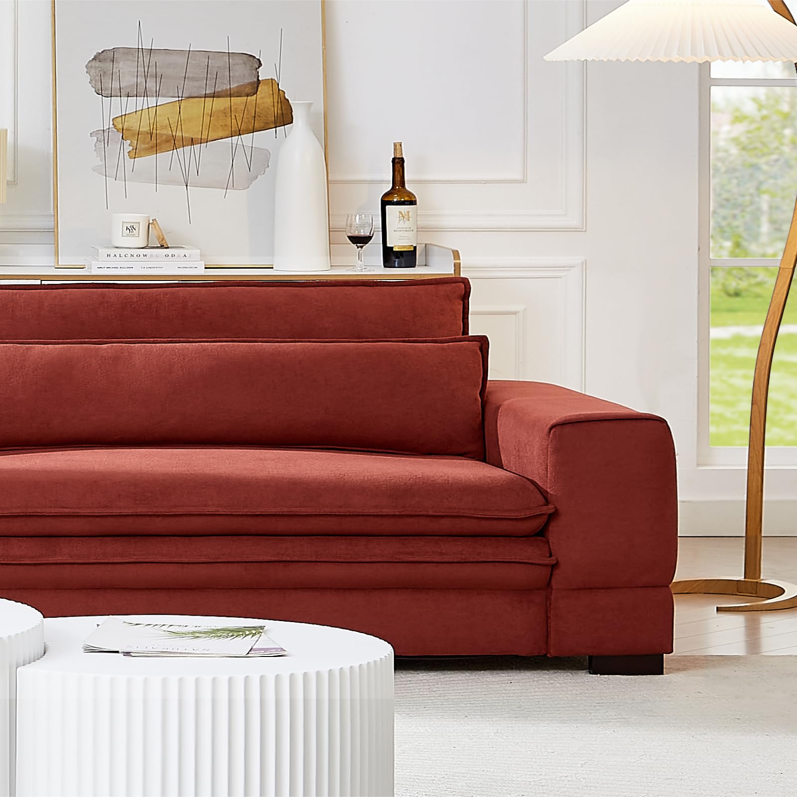 Mid Century Modern Sofa(Red)