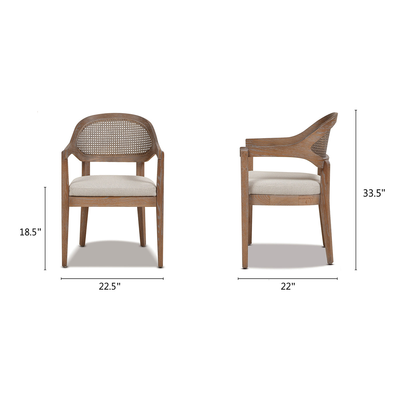 Americana Mid-Century Modern Cane Back Dining Chair