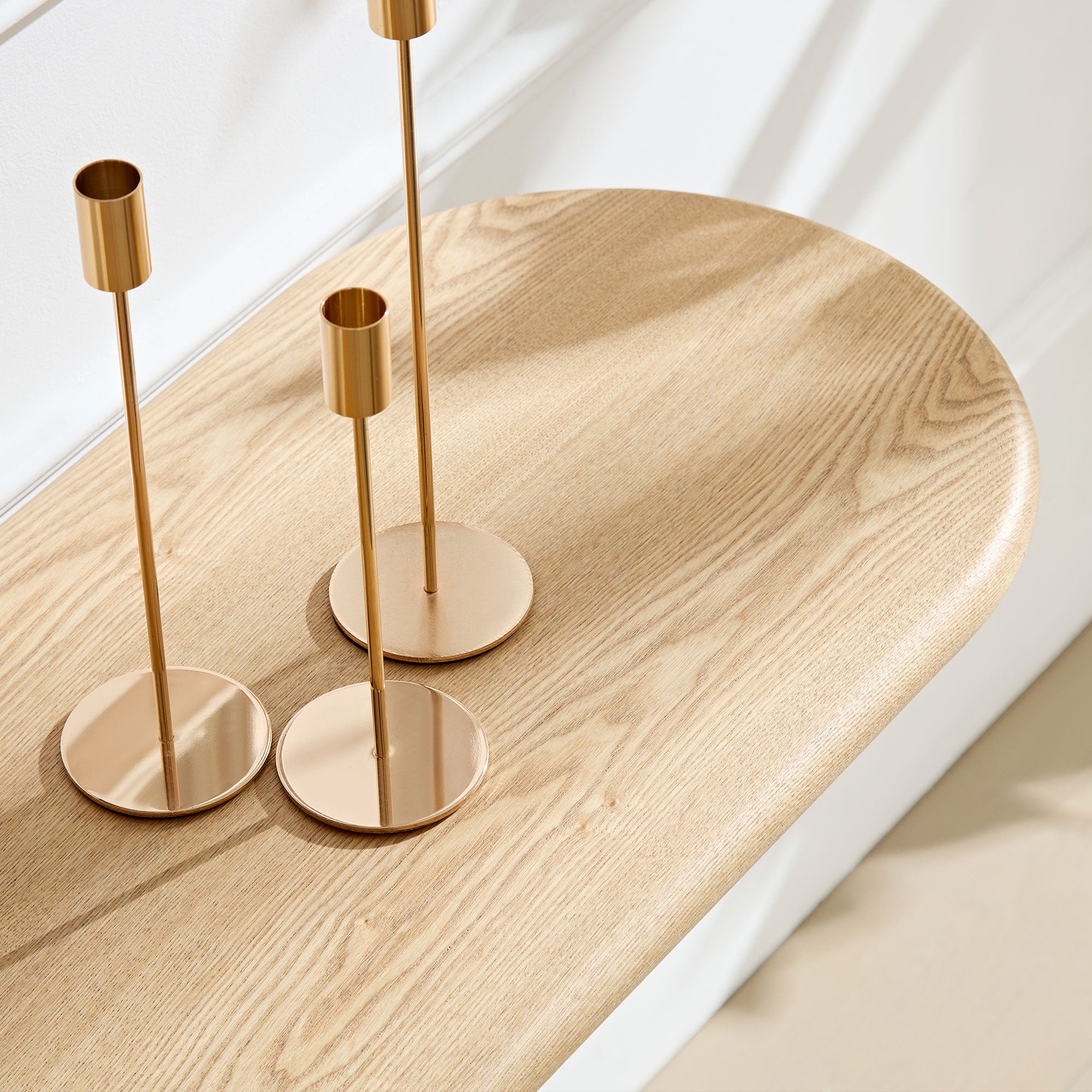 Modern Console Table for Entryway | Unique Cylinder Legs Design – 67" Wood Accent Table, Mid-Century Modern, Natural/Black