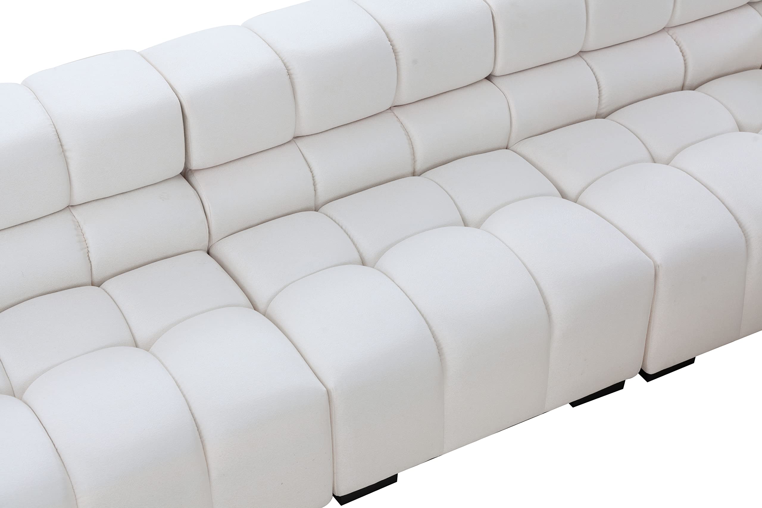 Modular Sectional Sofa 149.6" Sleeper Couch(White)