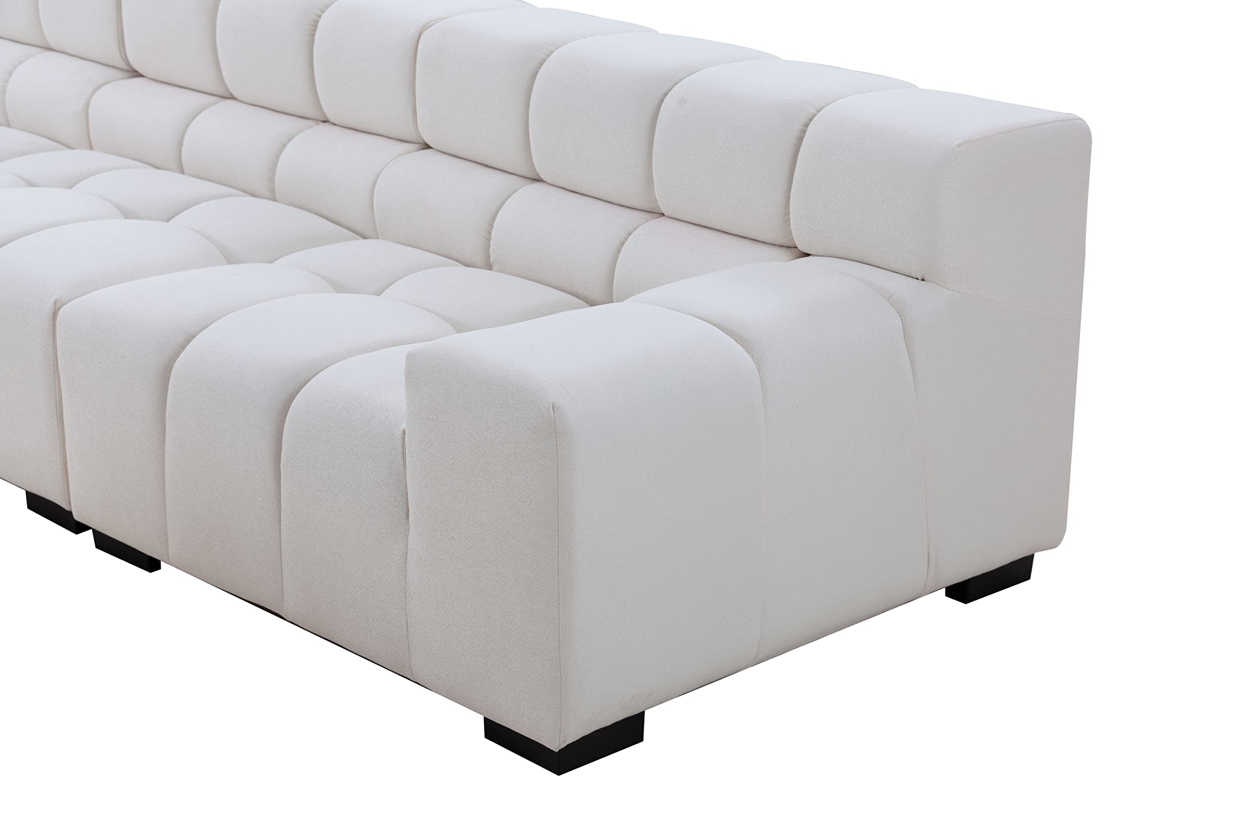 Modular Sectional Sofa 149.6" Sleeper Couch(White)