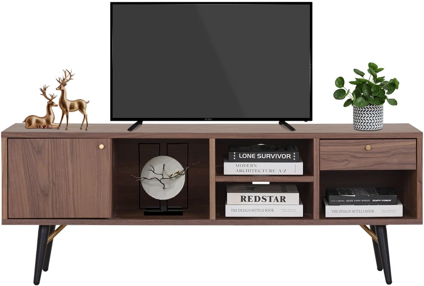 Mid-Century Modern Low Profile Media Console TV Stand