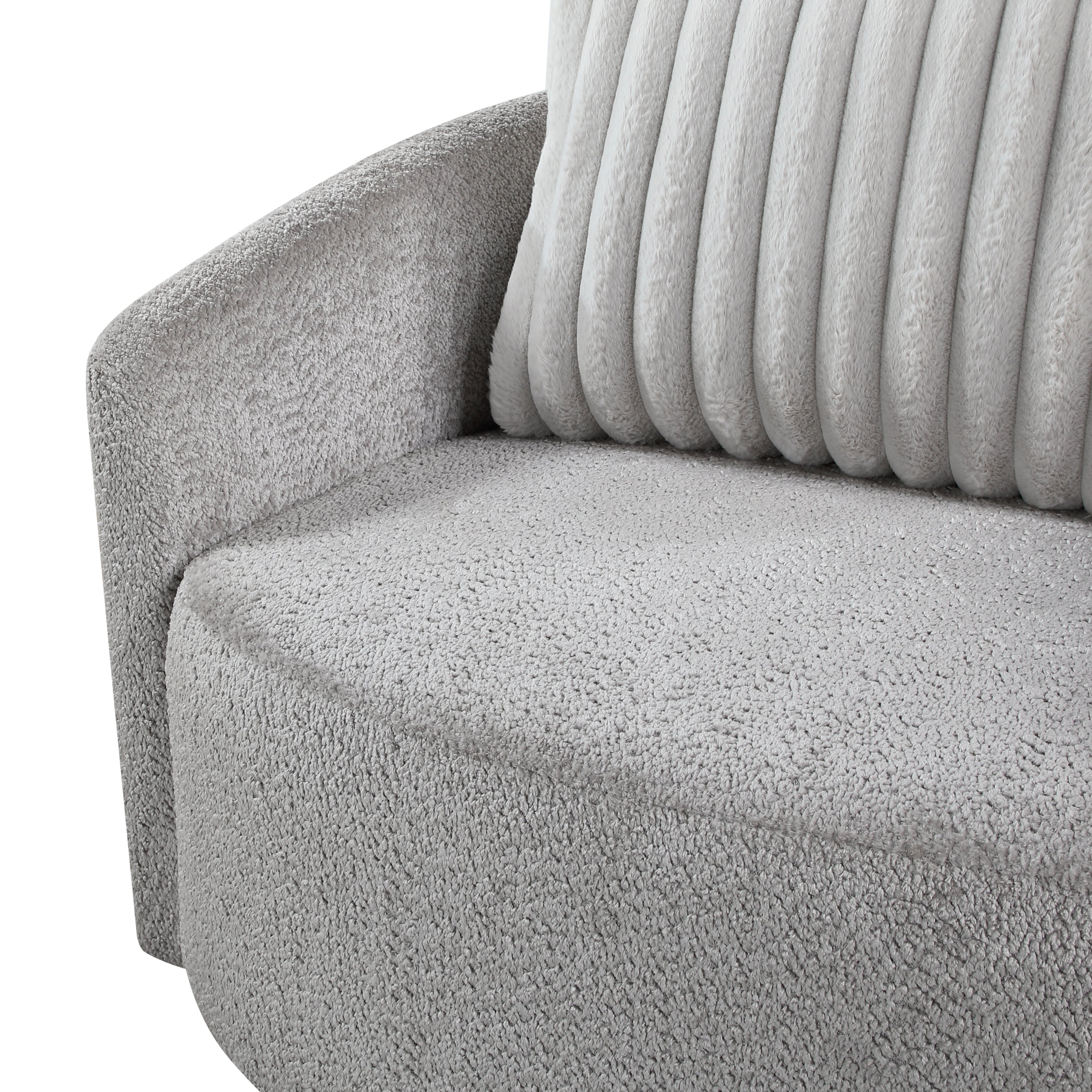Cushion Seat Fully Upholstered Solid Wood Frame Metal Base Swivel Chair