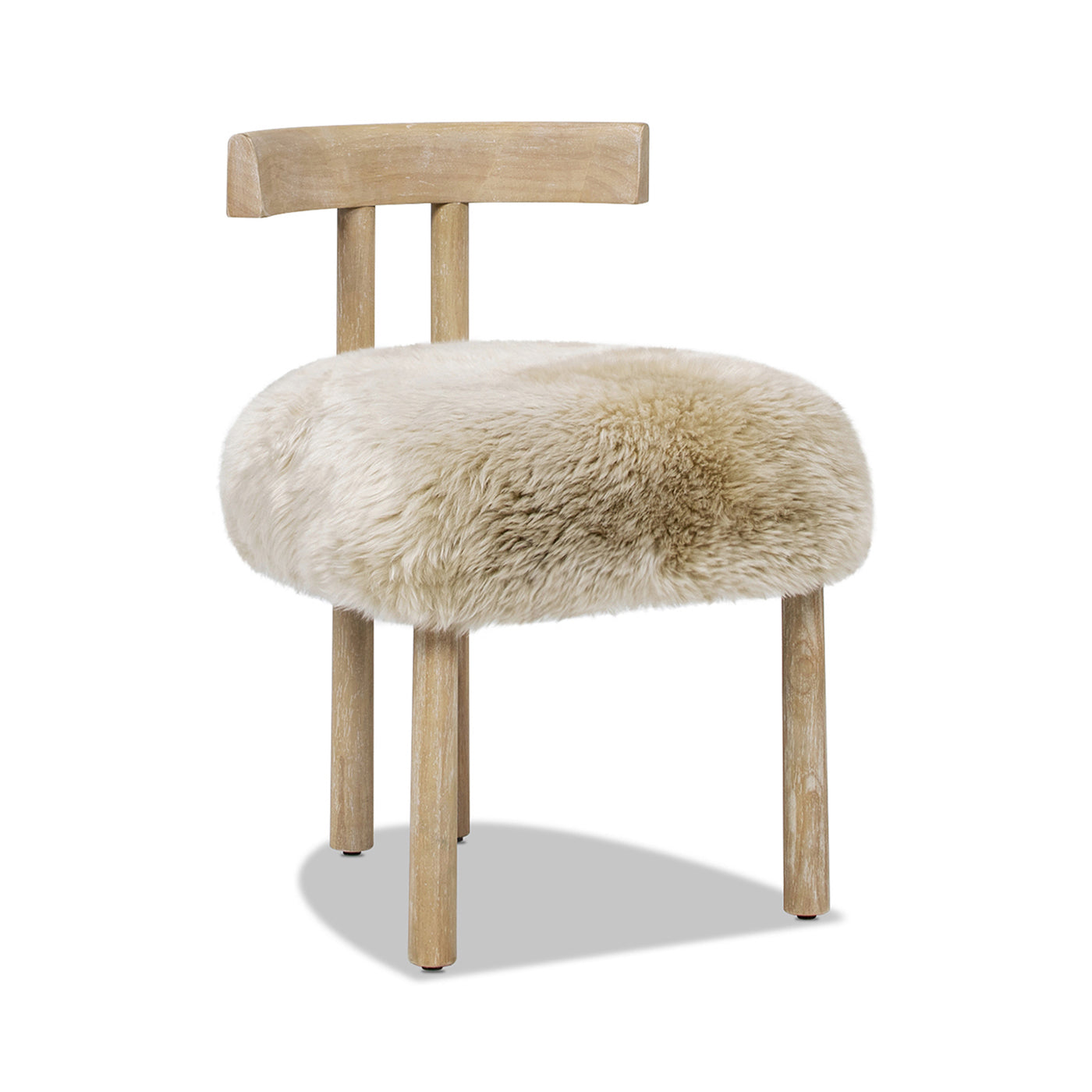 Sheepskin Fur Split Back Dining Chair