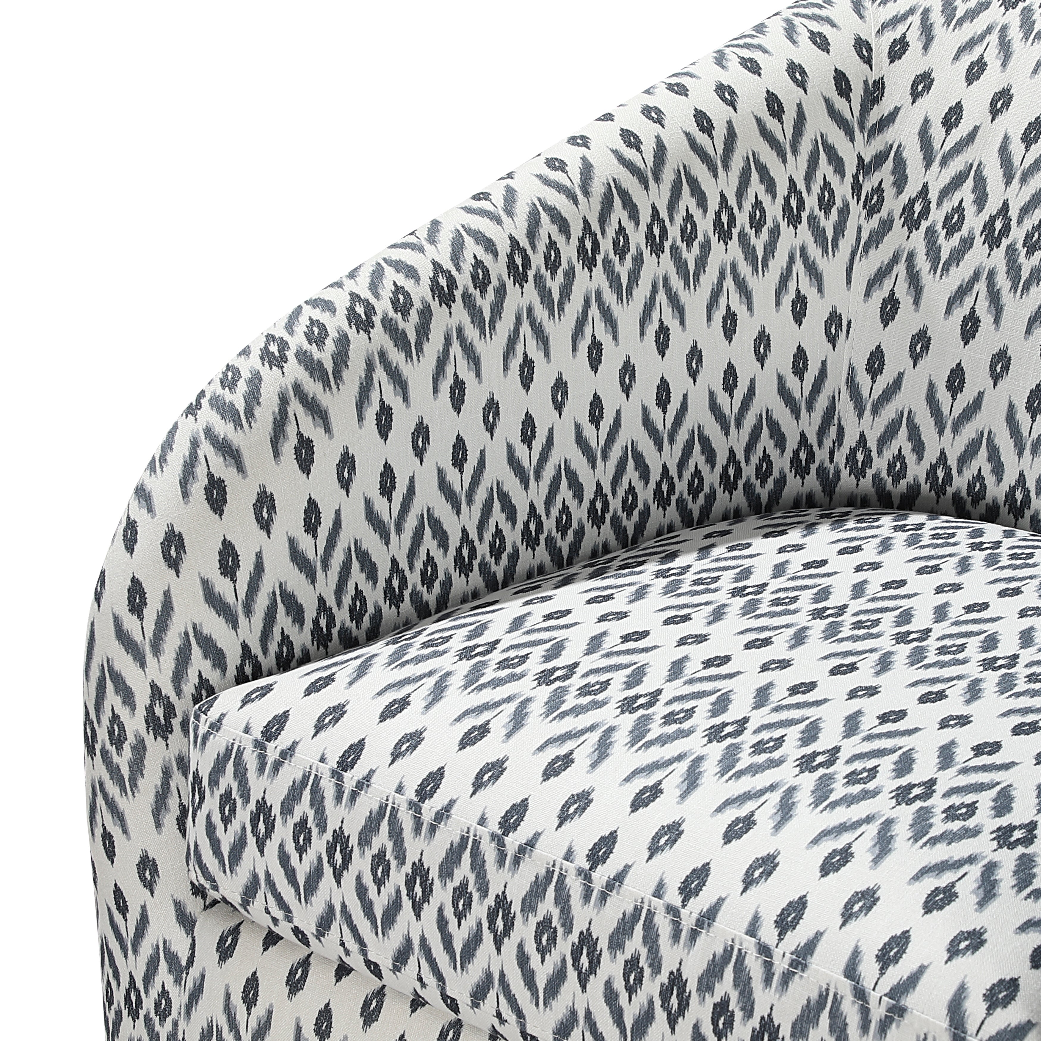 Cushion Seat Fully Upholstered Solid Wood Frame Metal Base Swivel Chair