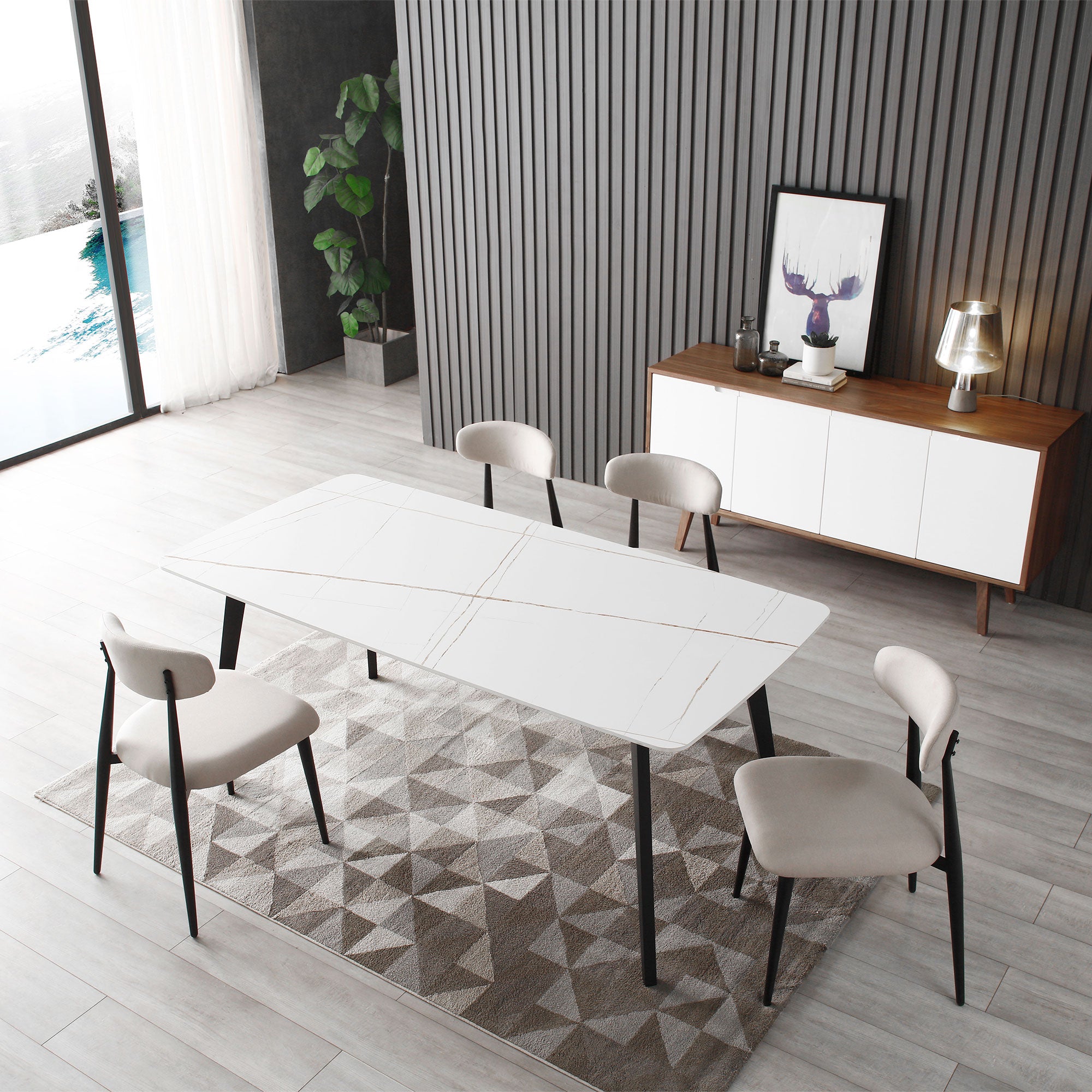 Porcelain Dining Table White