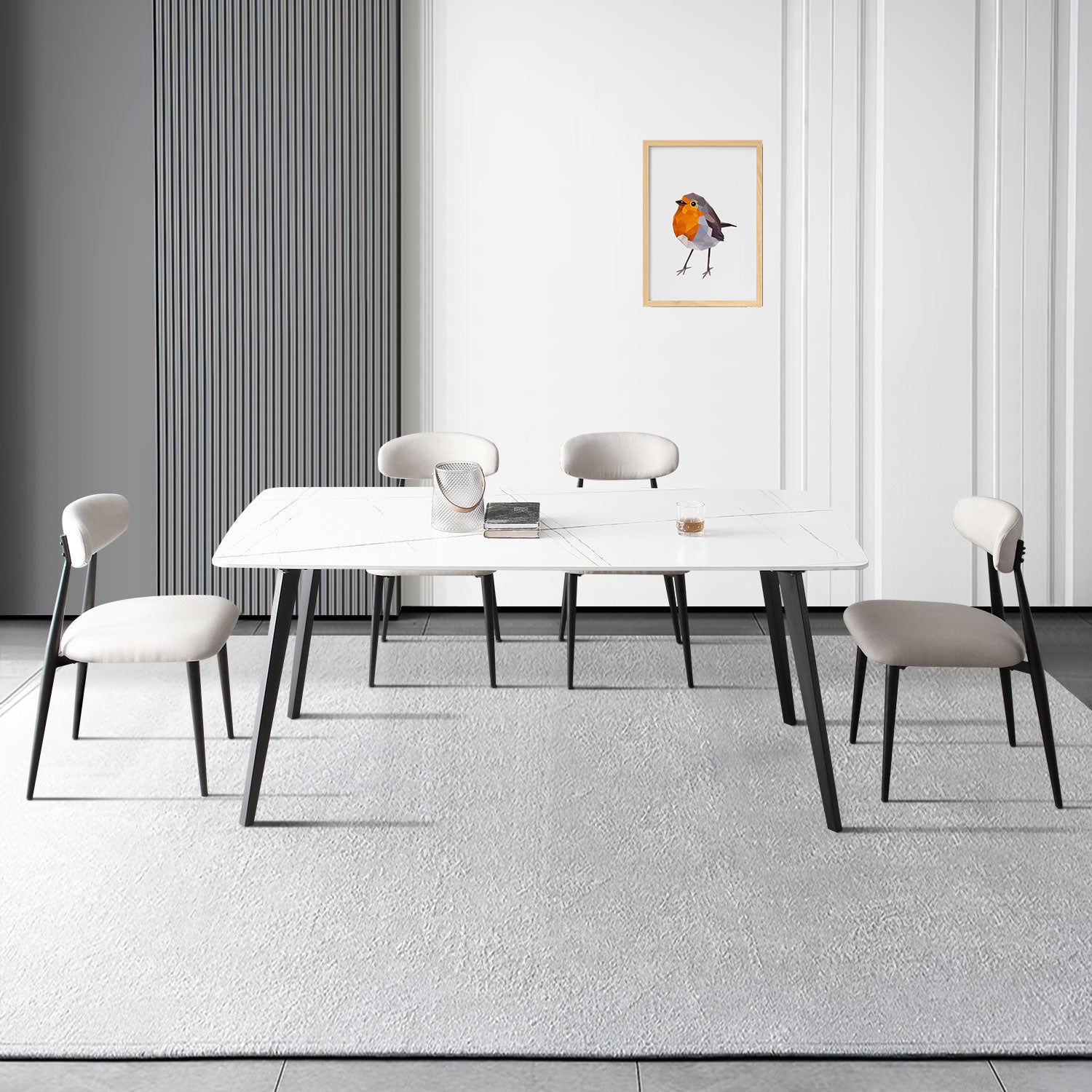 Dining Chairs , Upholstered Chairs with Metal Legs for Kitchen Dining Room