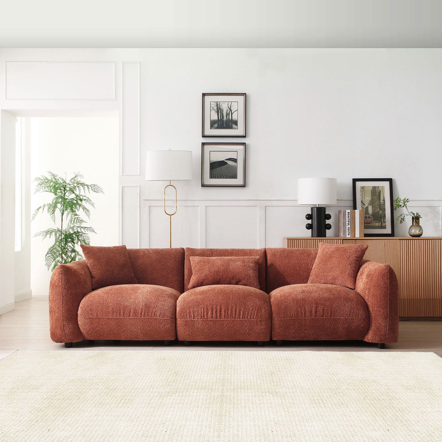 Modern Couch 3-Seater Sofa for Livingroom