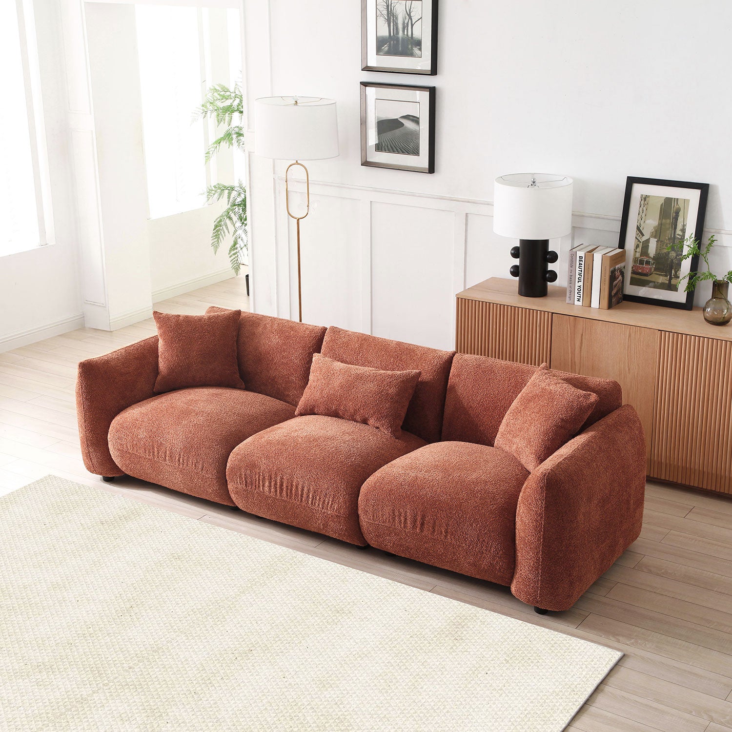 Modern Couch 3-Seater Sofa for Livingroom