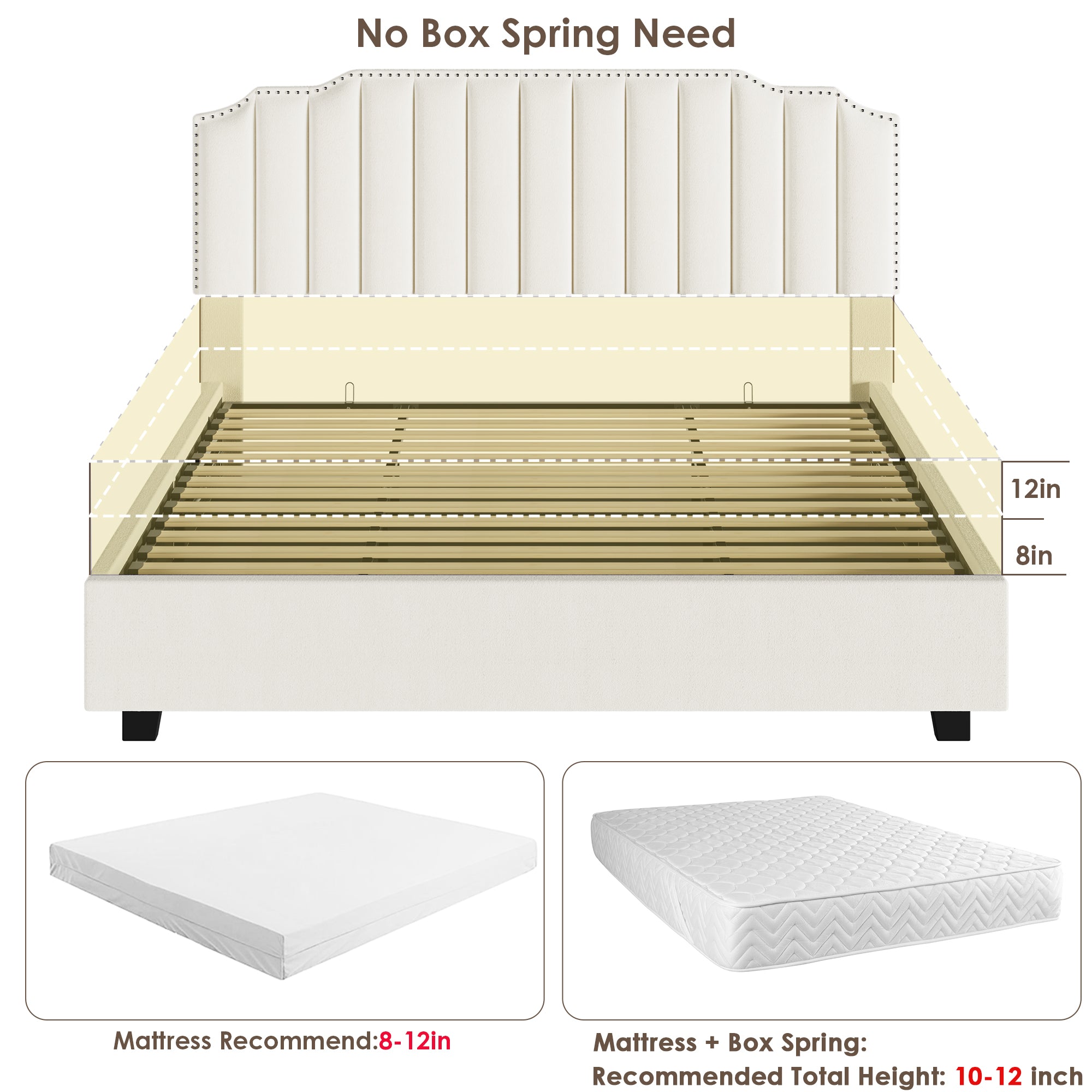 VELVET BEIGE QUEEN SIZE BED