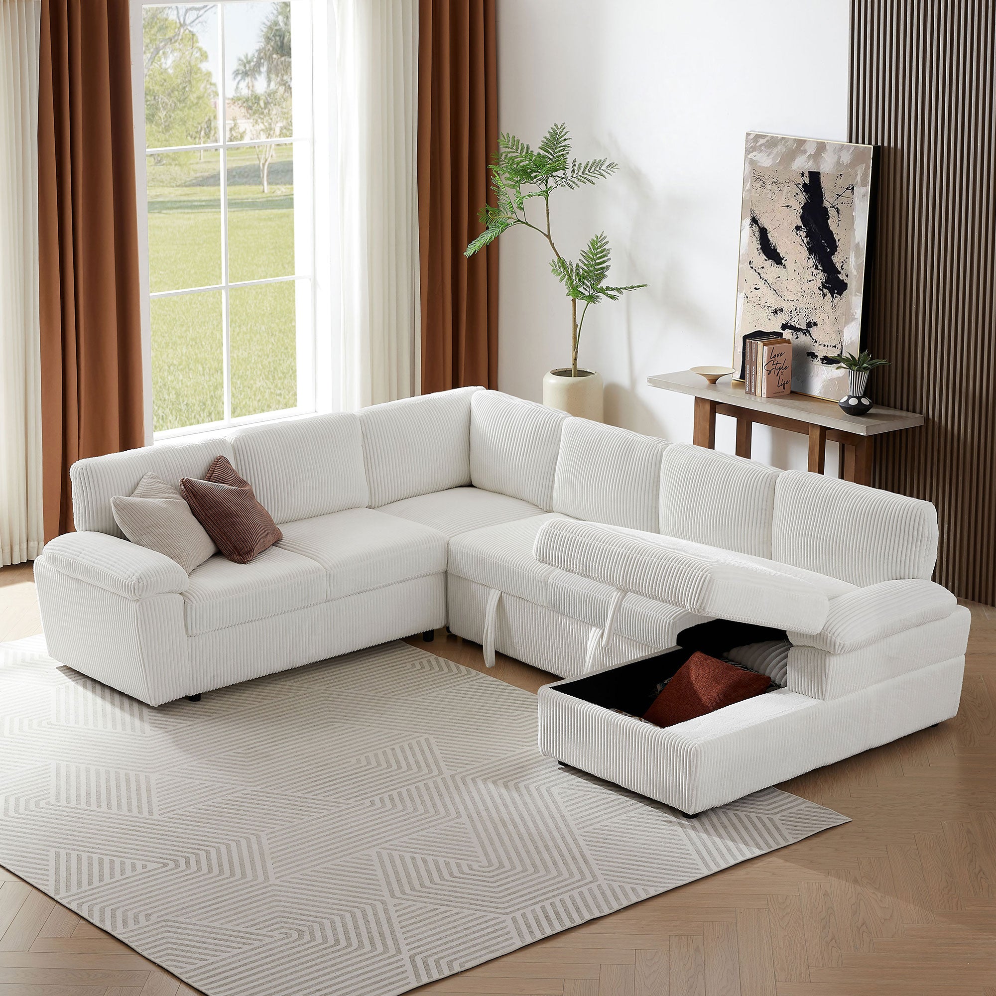 Oversized Modular Storage Sectional Sofa Couch for Living Room