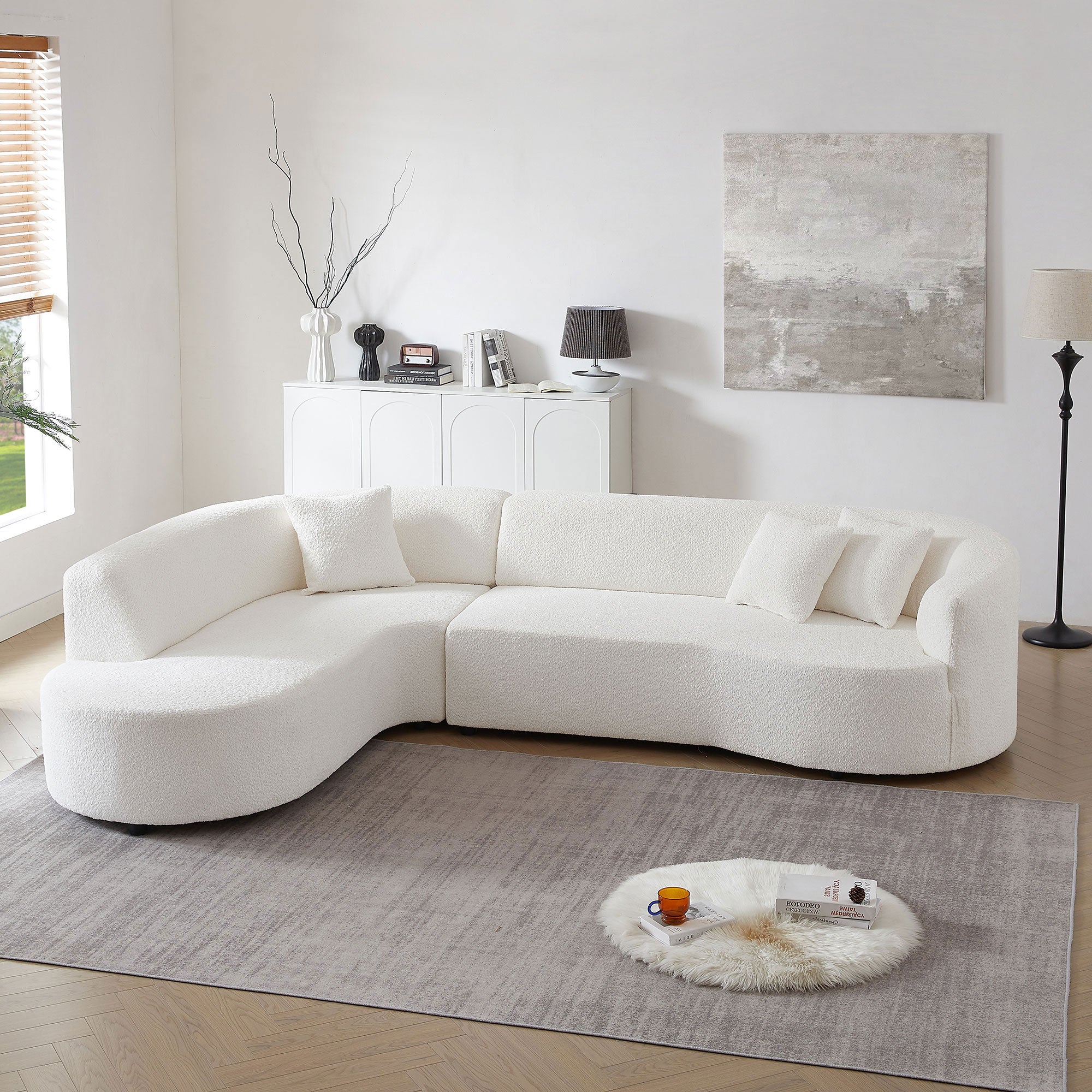 Convertible Modular Sectional Sofa L-Shaped Corner Comfy Upholstered Couch Living Room Furniture Sets