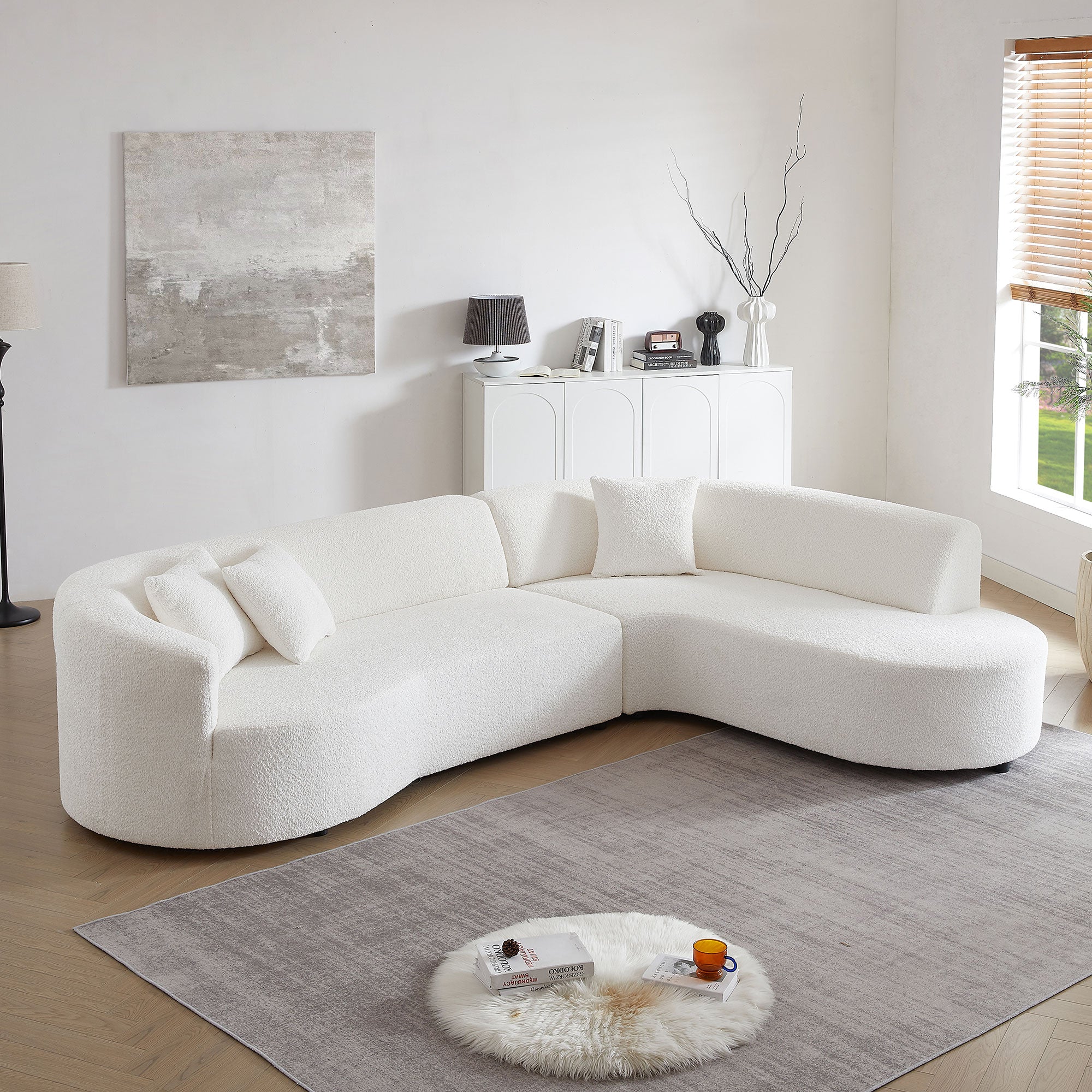 Convertible Modular Sectional Sofa L-Shaped Corner Comfy Upholstered Couch Living Room Furniture Sets