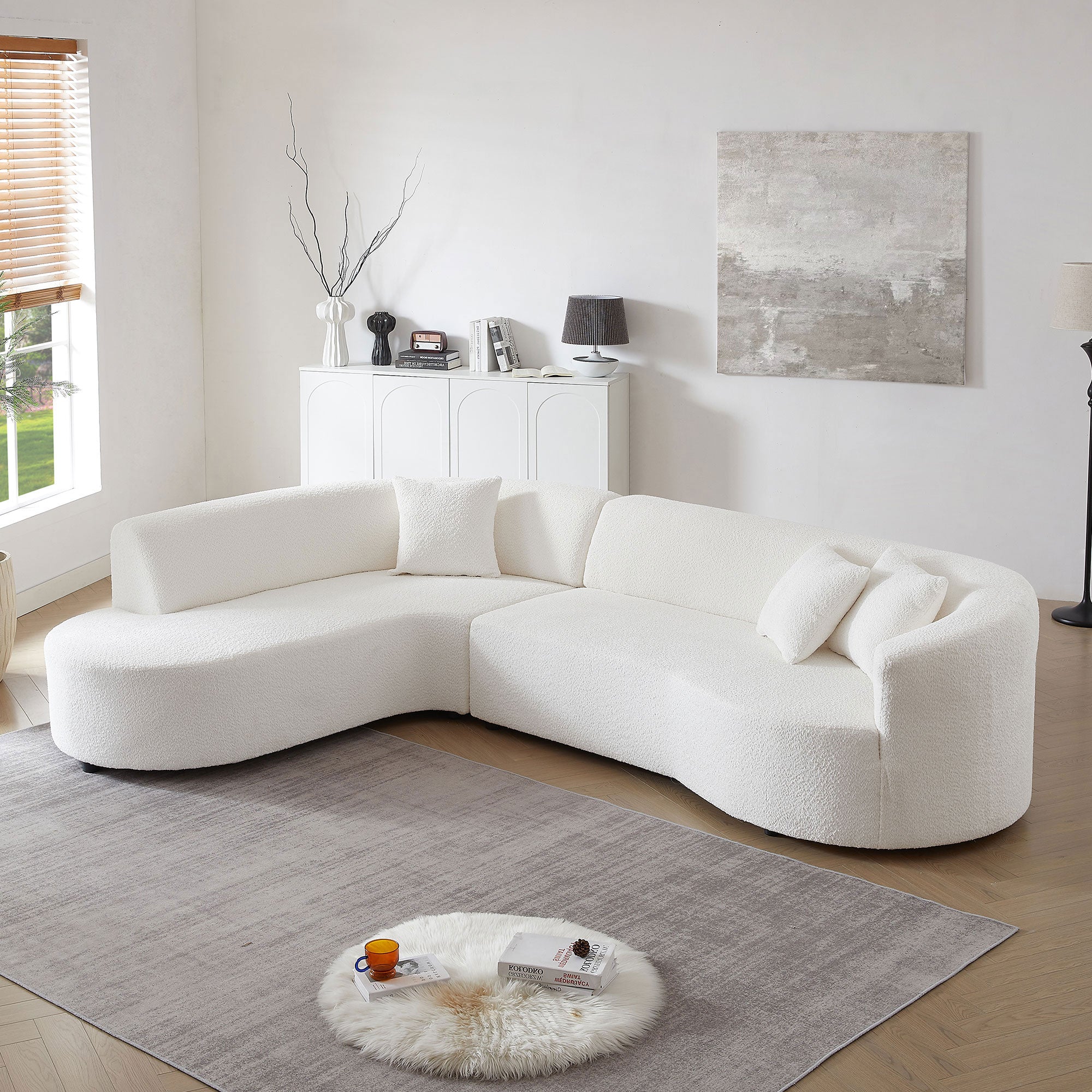 Convertible Modular Sectional Sofa L-Shaped Corner Comfy Upholstered Couch Living Room Furniture Sets