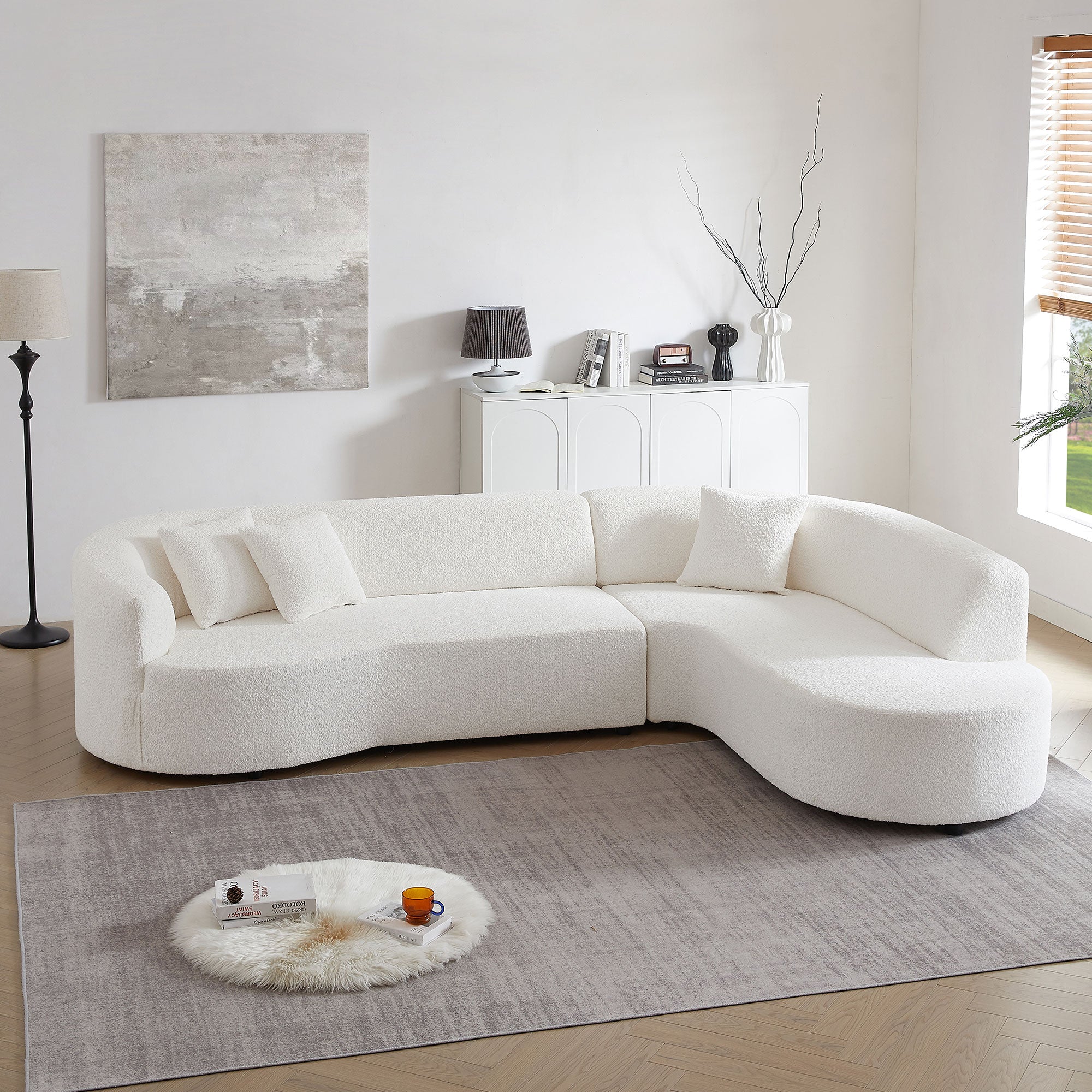 Convertible Modular Sectional Sofa L-Shaped Corner Comfy Upholstered Couch Living Room Furniture Sets