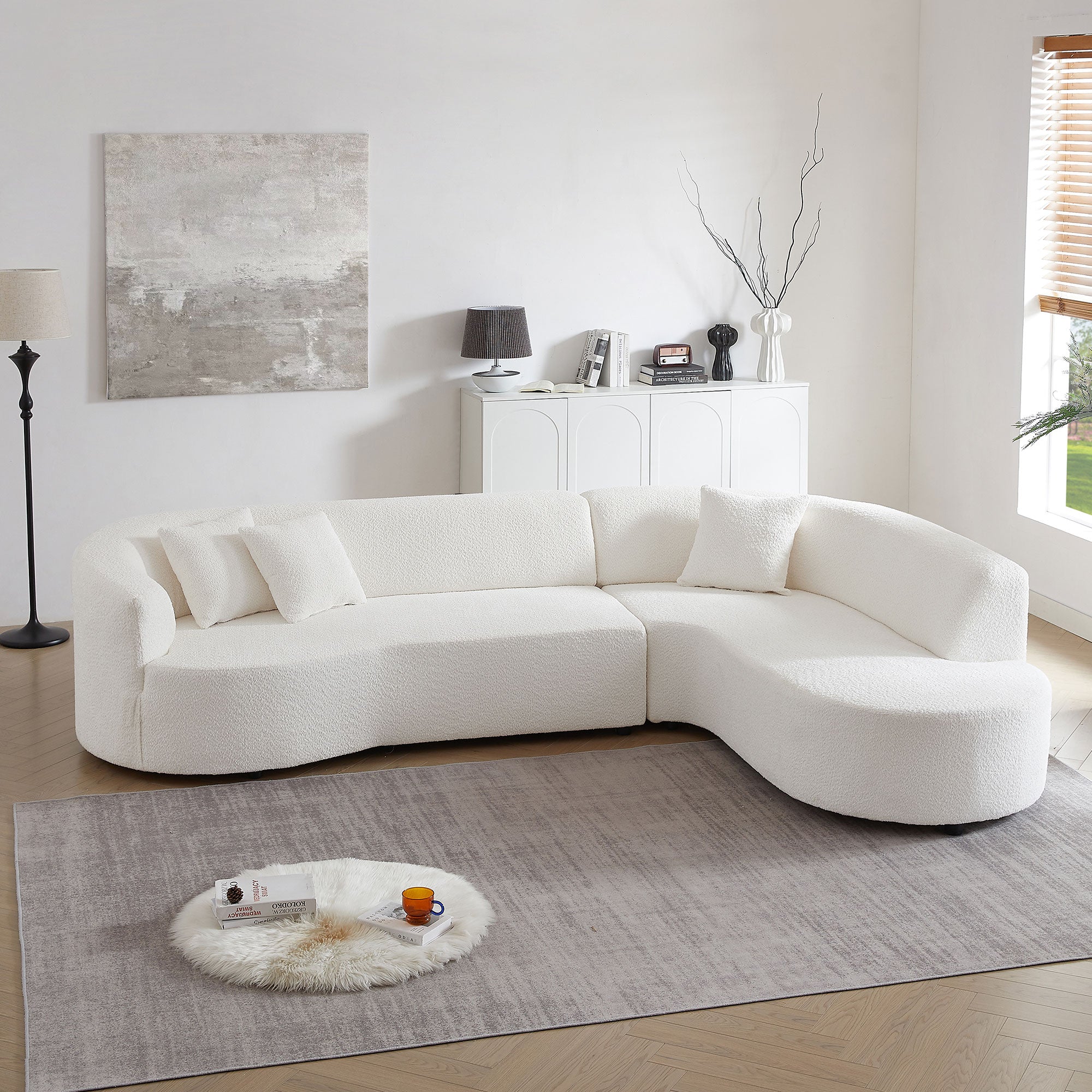 Convertible Modular Sectional Sofa  L-Shaped Corner Comfy Upholstered Couch Living Room Furniture Sets