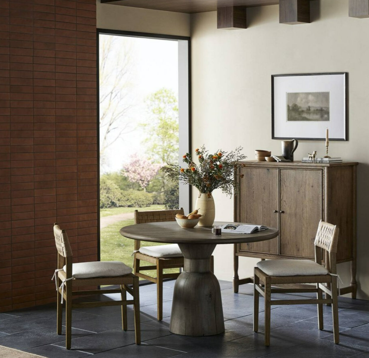 Xiomara Round Dining Table Aged Drifted Oak