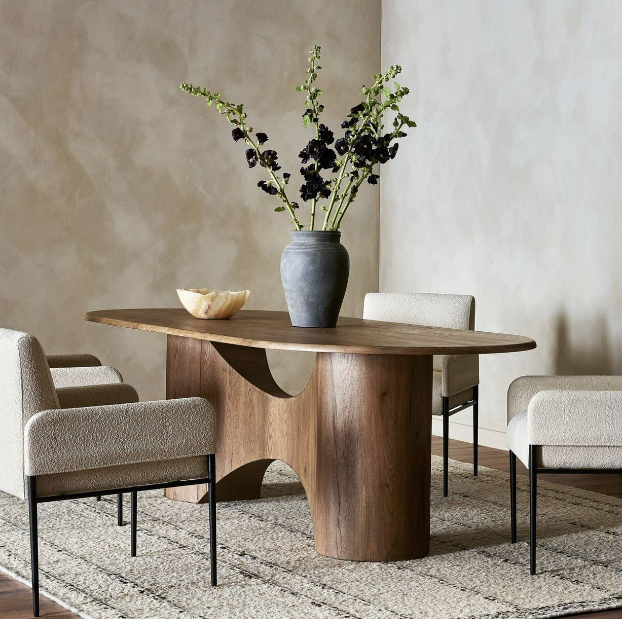 Olexey Oval Dining Table Rubbed Light Oak