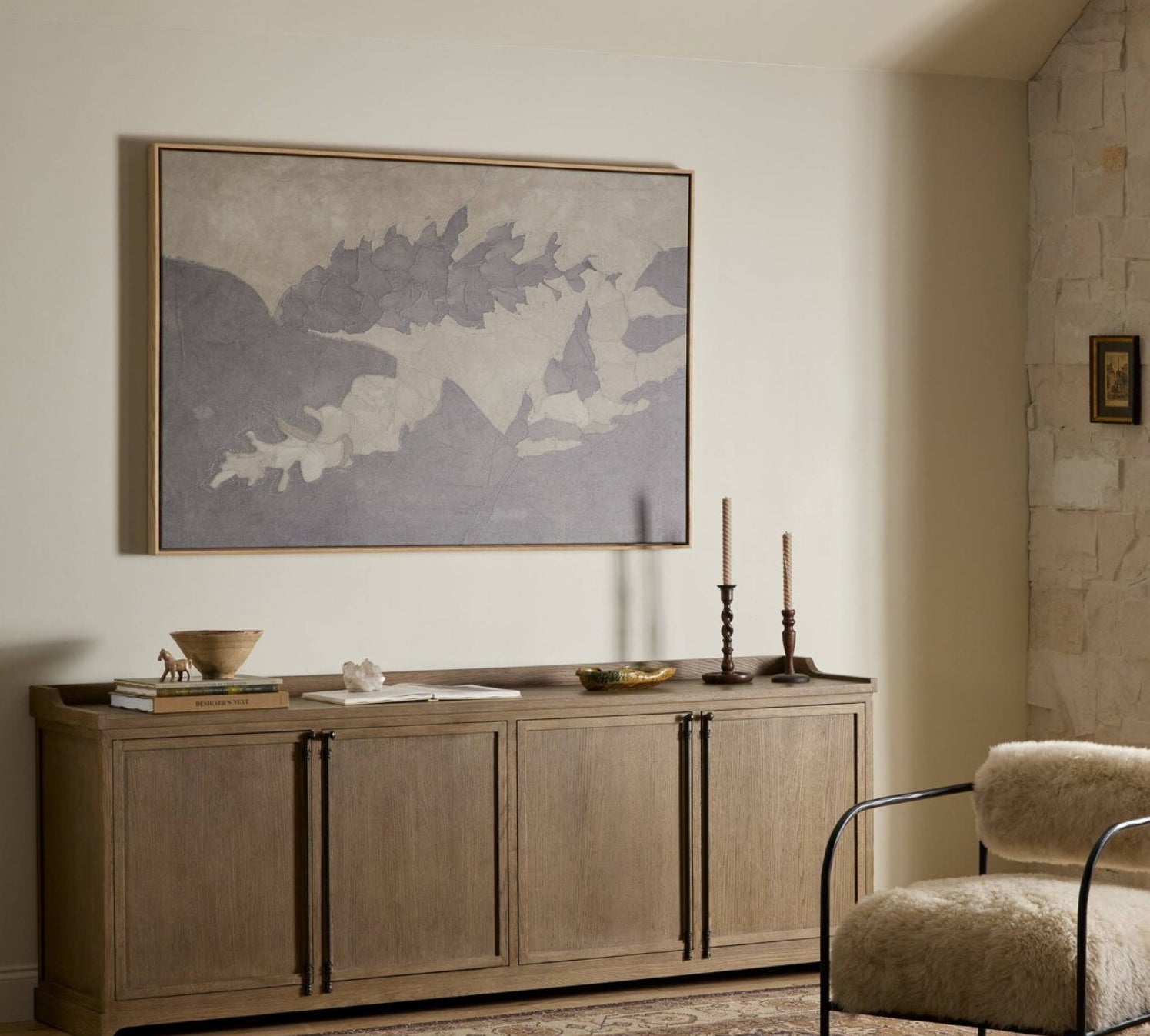 Adley Sideboard Weathered Washed Oak Veneer