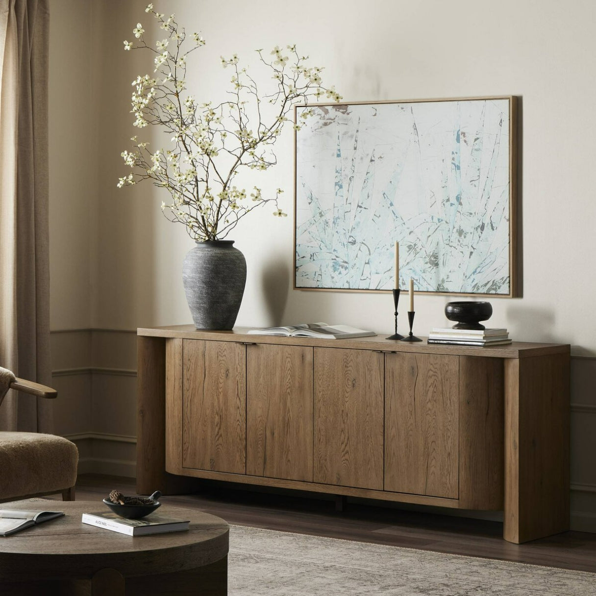Cristopher Sideboard Rubbed Light Oak Veneer