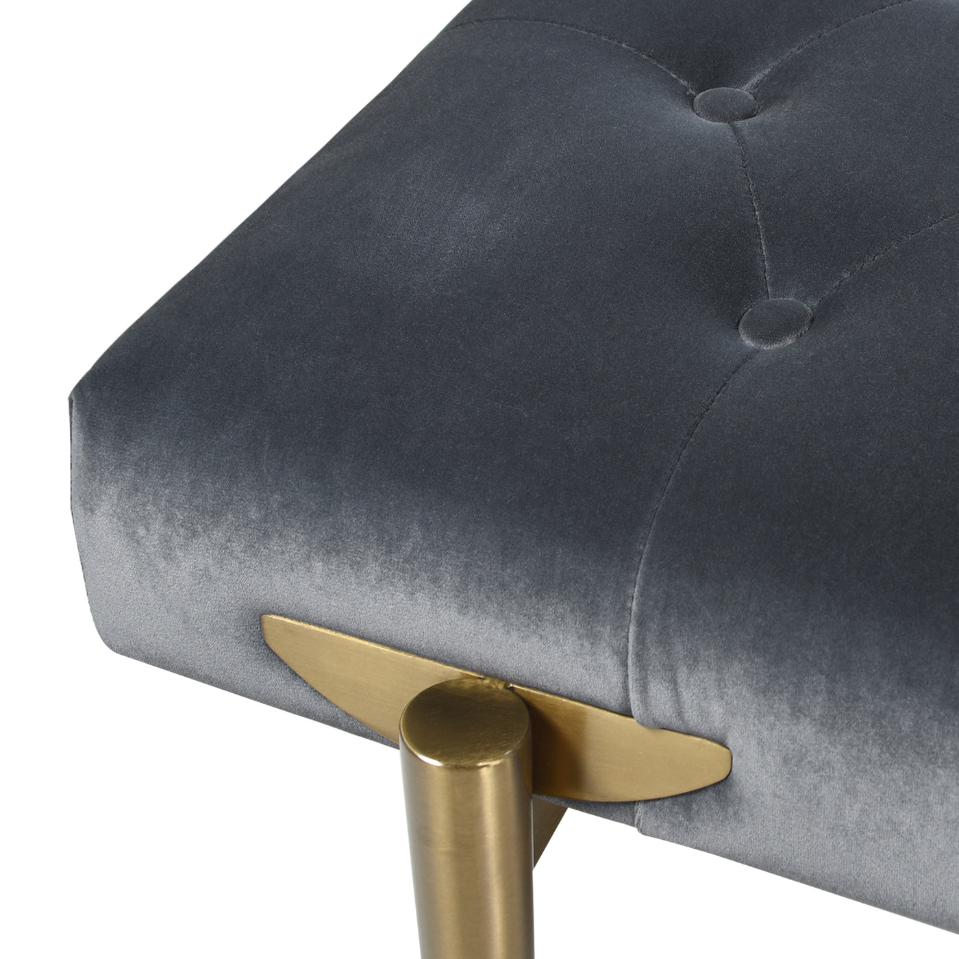 Upholstered Gold Accent Bench