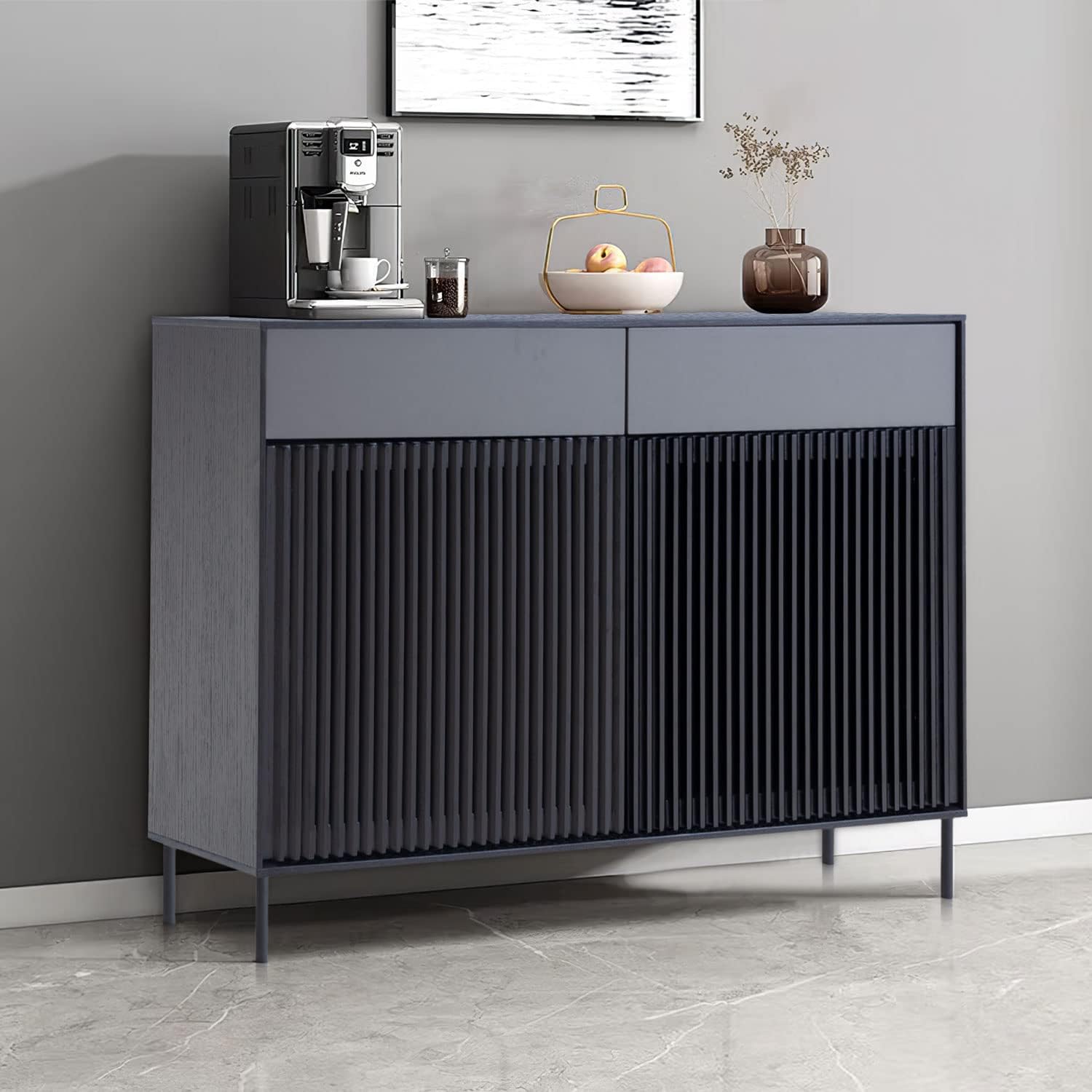 Mid Century Sideboard Cabinet Buffet Table Kitchen Storage Cabinet Coffee Bar Cabinet for Home Kitchen