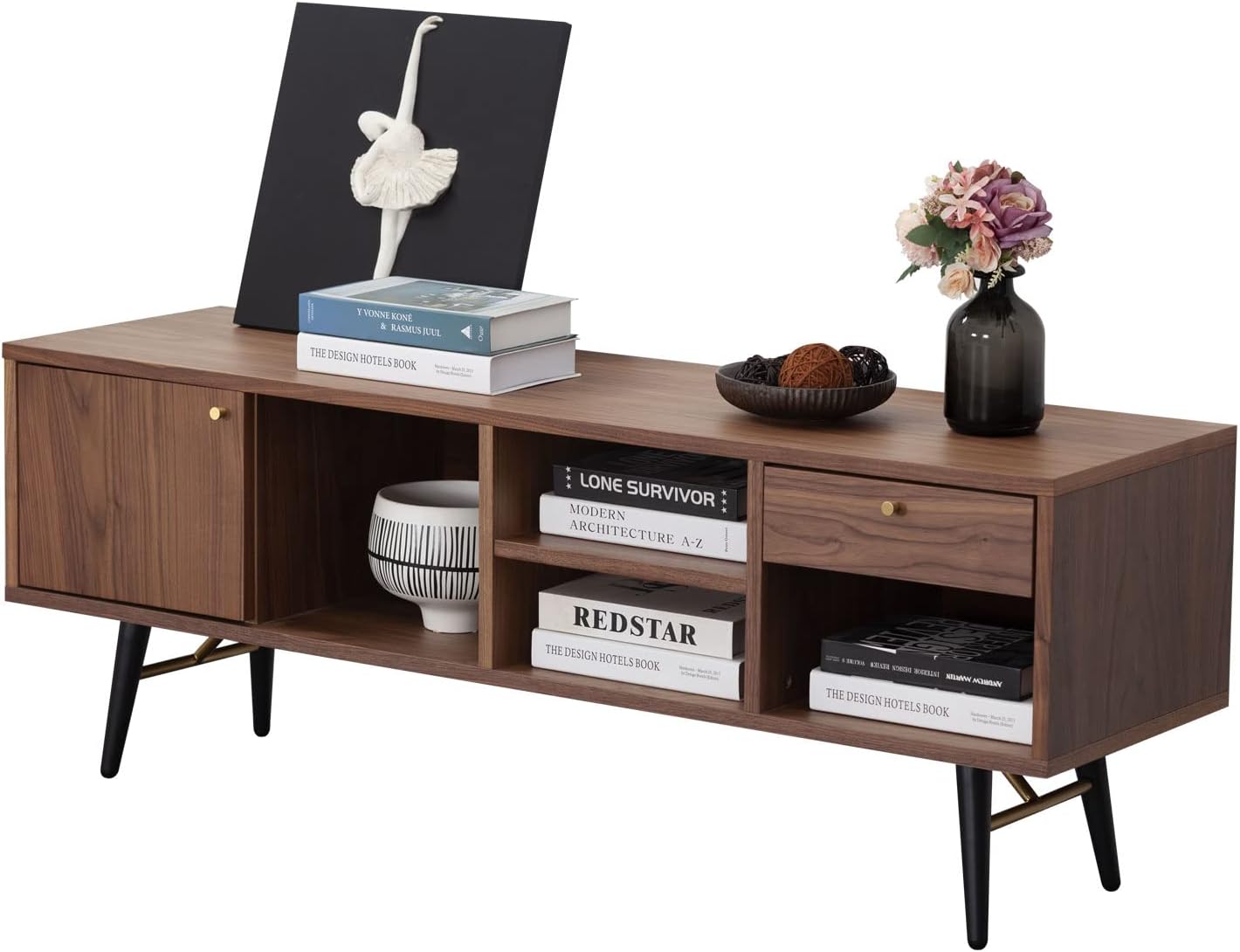 Mid-Century Modern Low Profile Media Console TV Stand