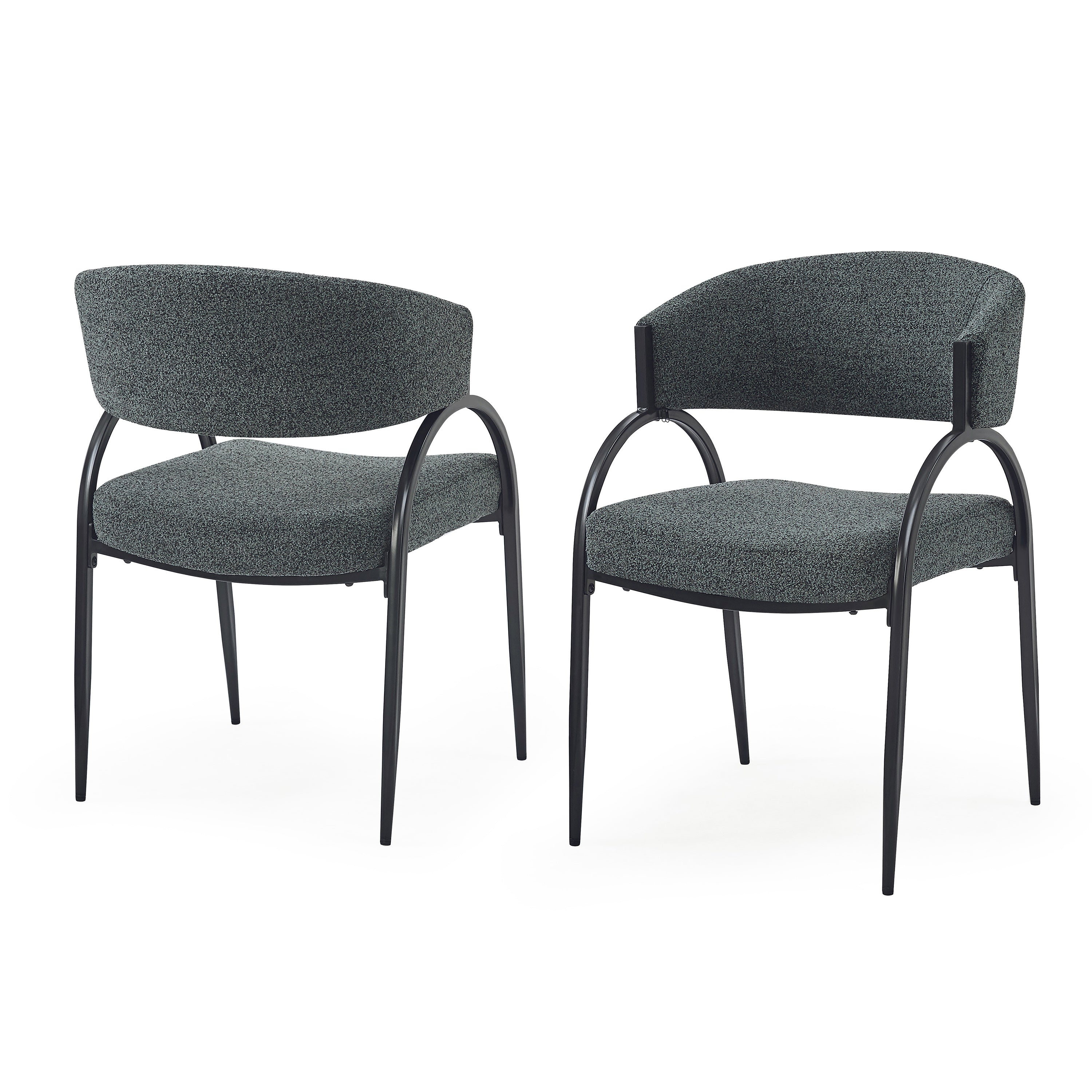 Upholstered Dining Chairs With Metal Legs (Set of 2)
