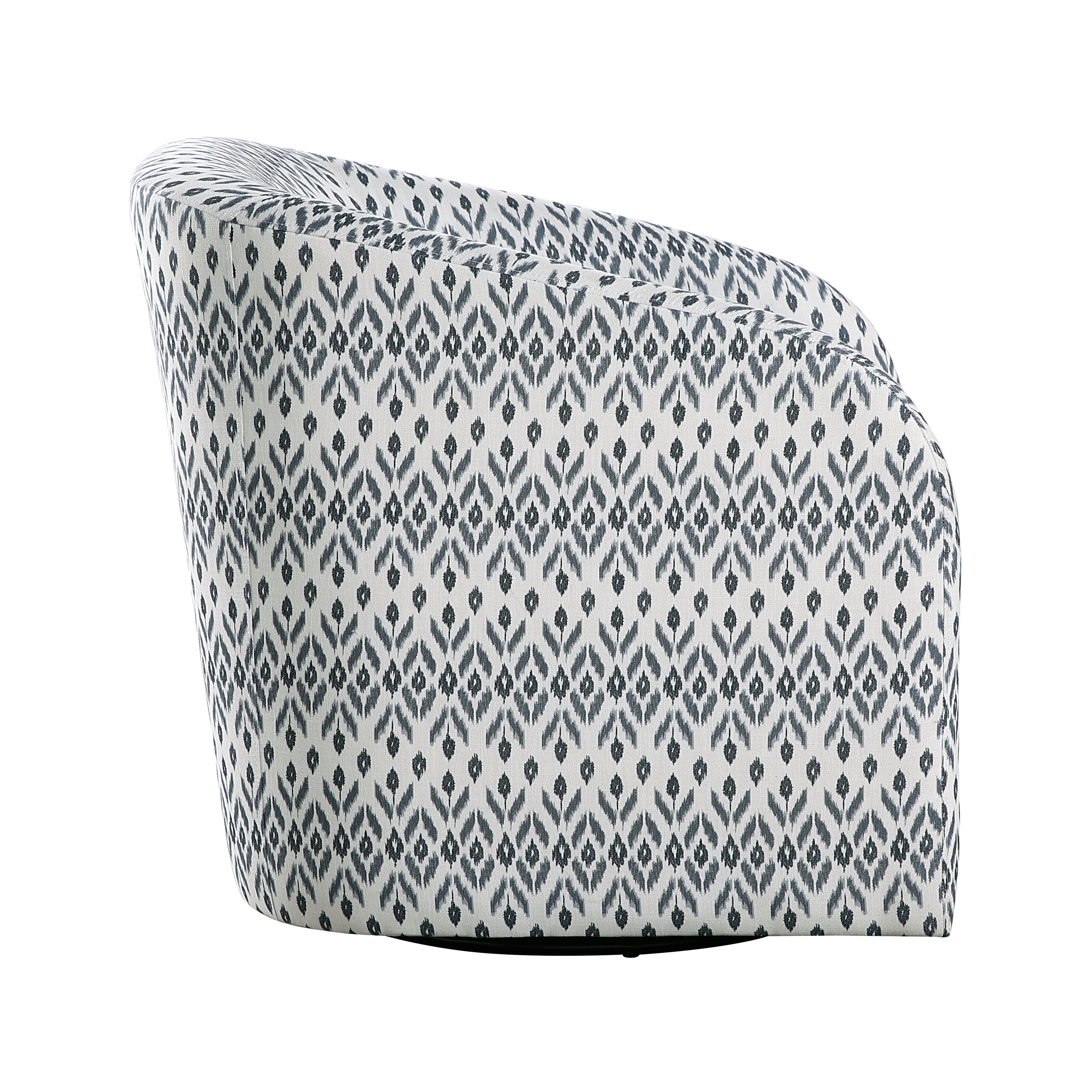Cushion Seat Fully Upholstered Solid Wood Frame Metal Base Swivel Chair