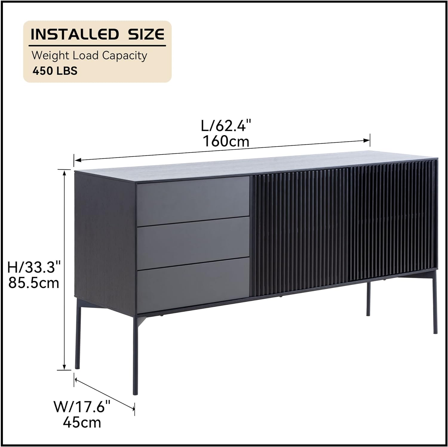 Mid Century Sideboard Cabinet Buffet Table Kitchen Storage Cabinet Coffee Bar Cabinet for Home Kitchen