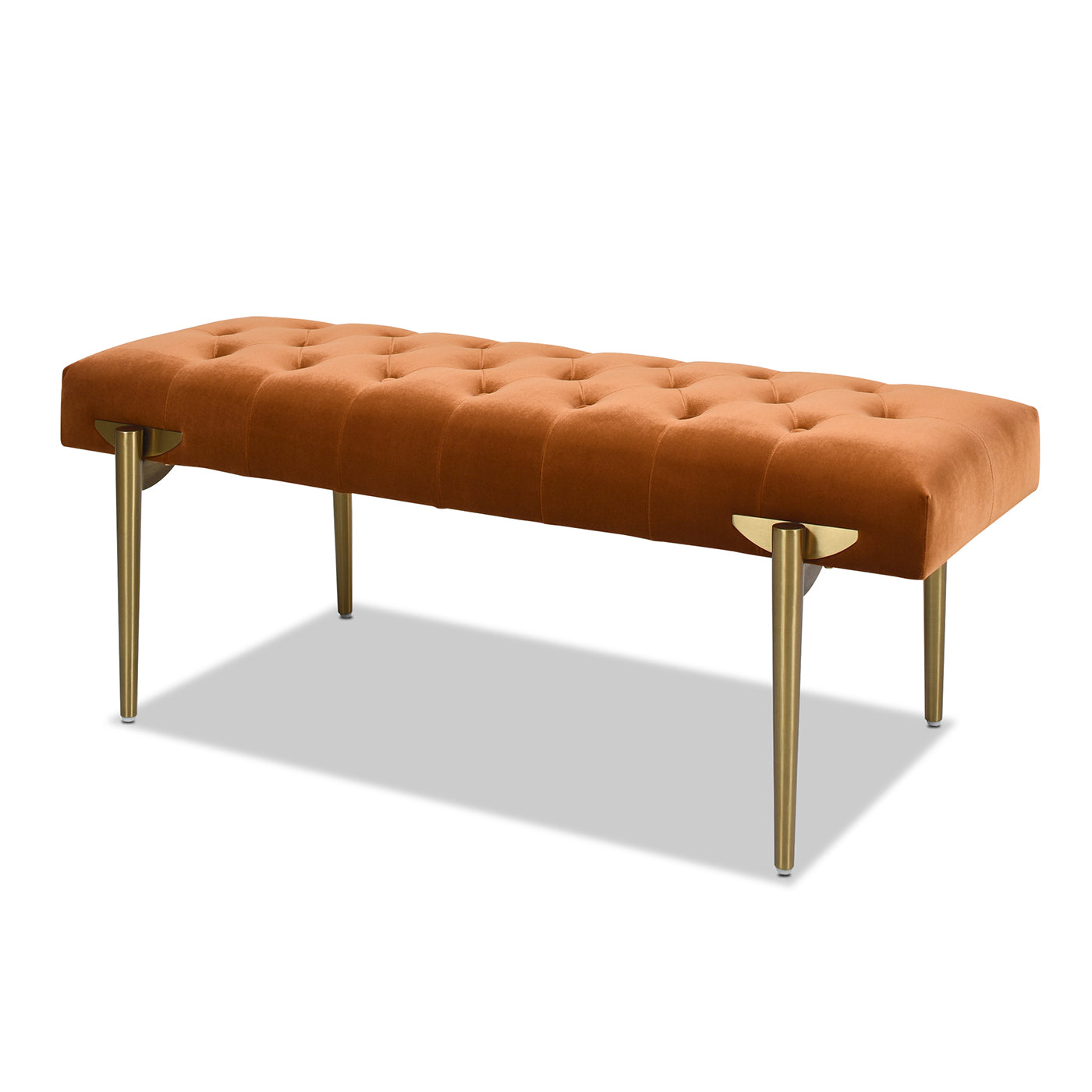 Upholstered Gold Accent Bench