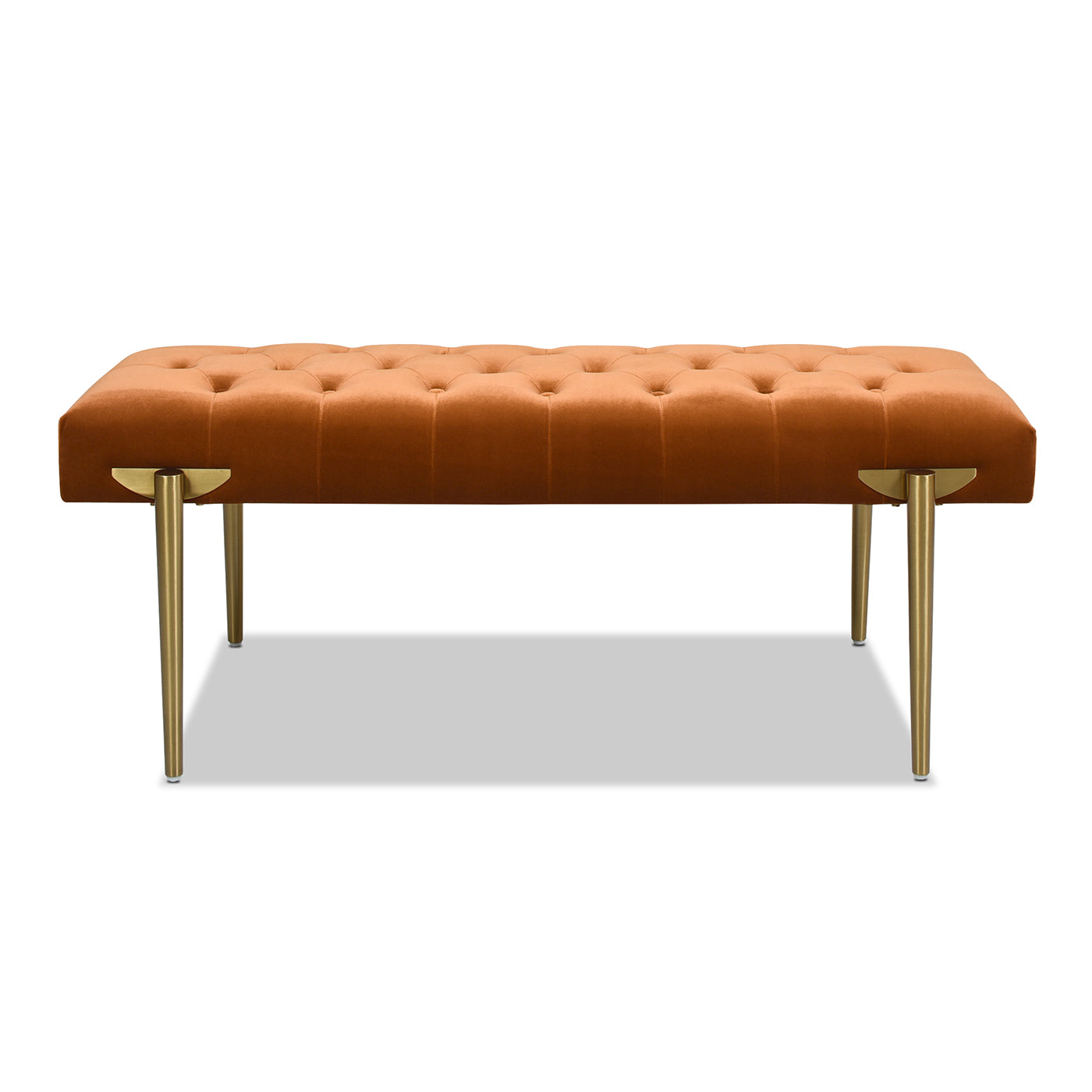 Upholstered Gold Accent Bench