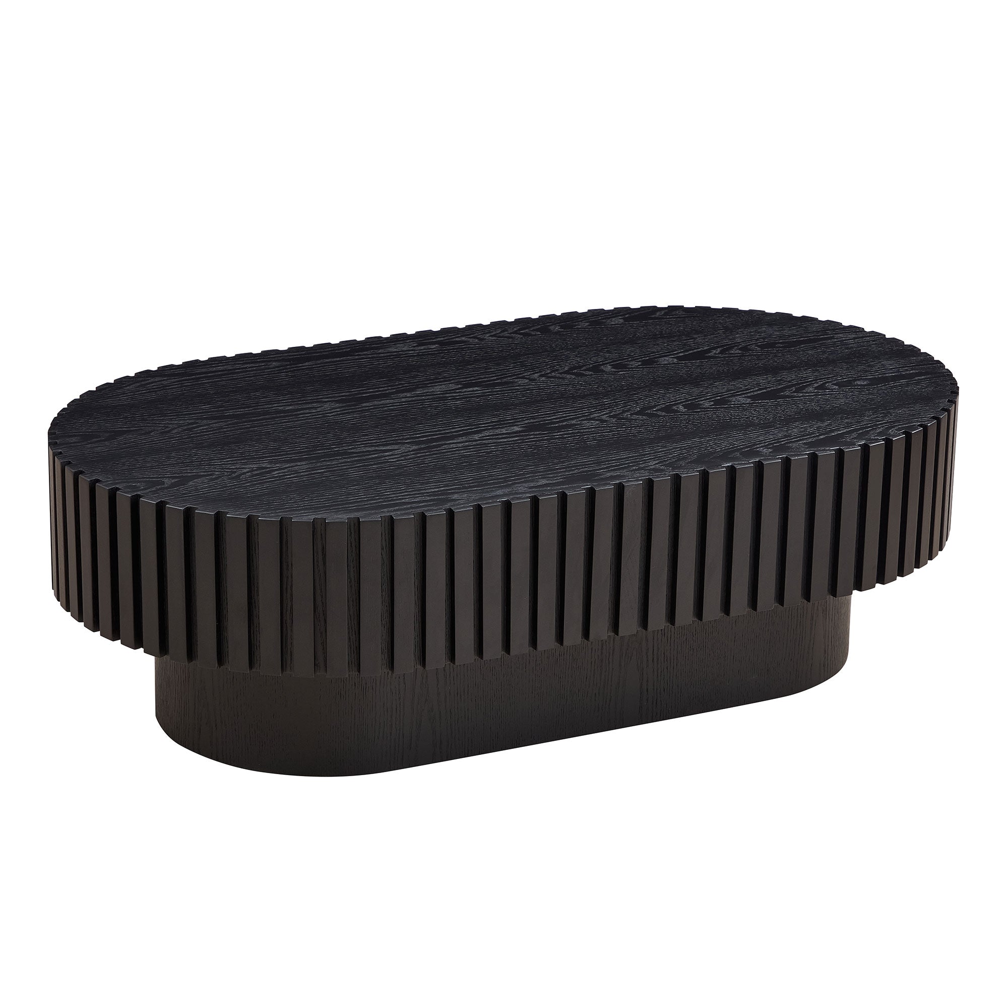 Small Wooden Oval Coffee Table: 43.70 Inches, Hand - crafted, Sturdy Pedestal 3 Color