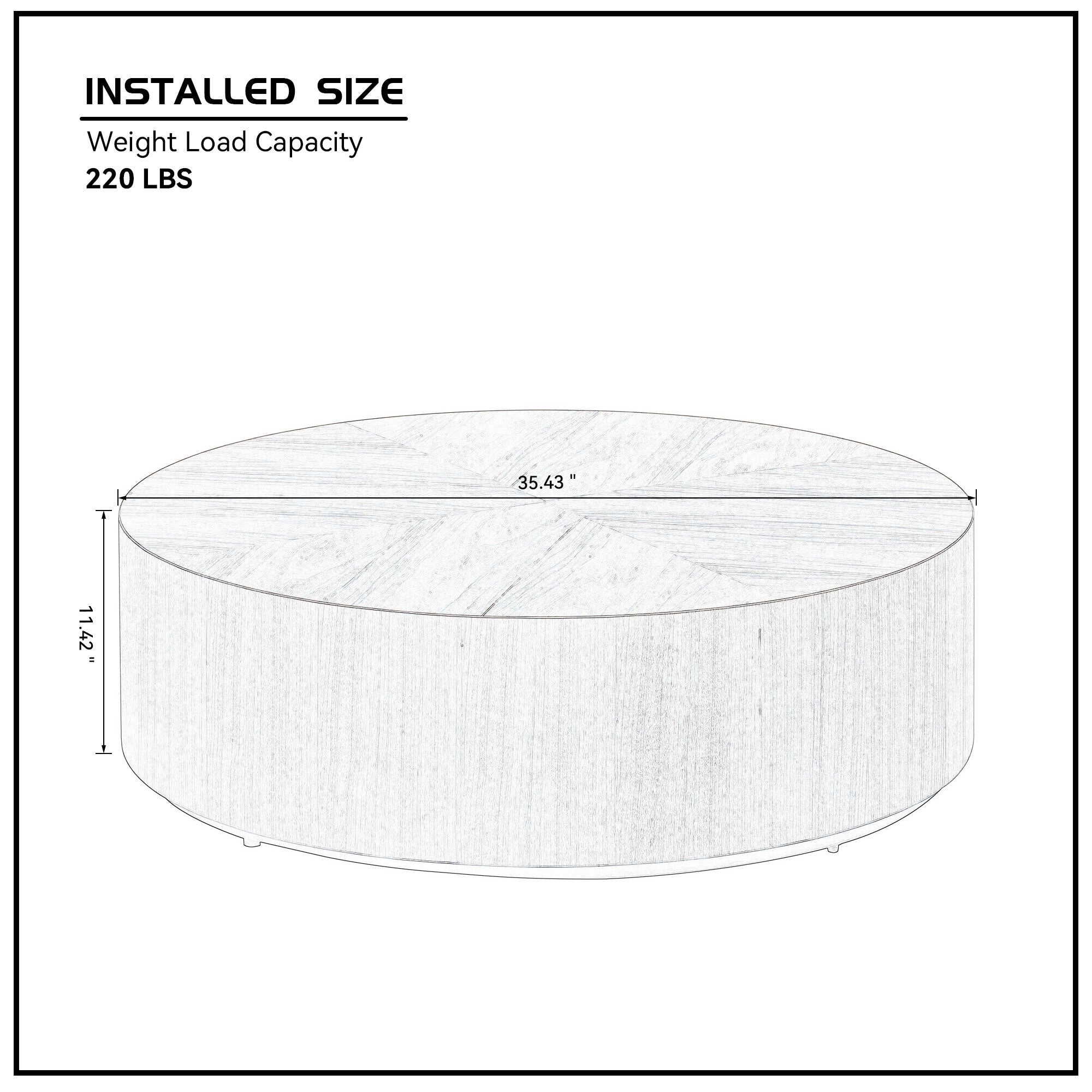 35.43 Inch Modern Round Coffee Table