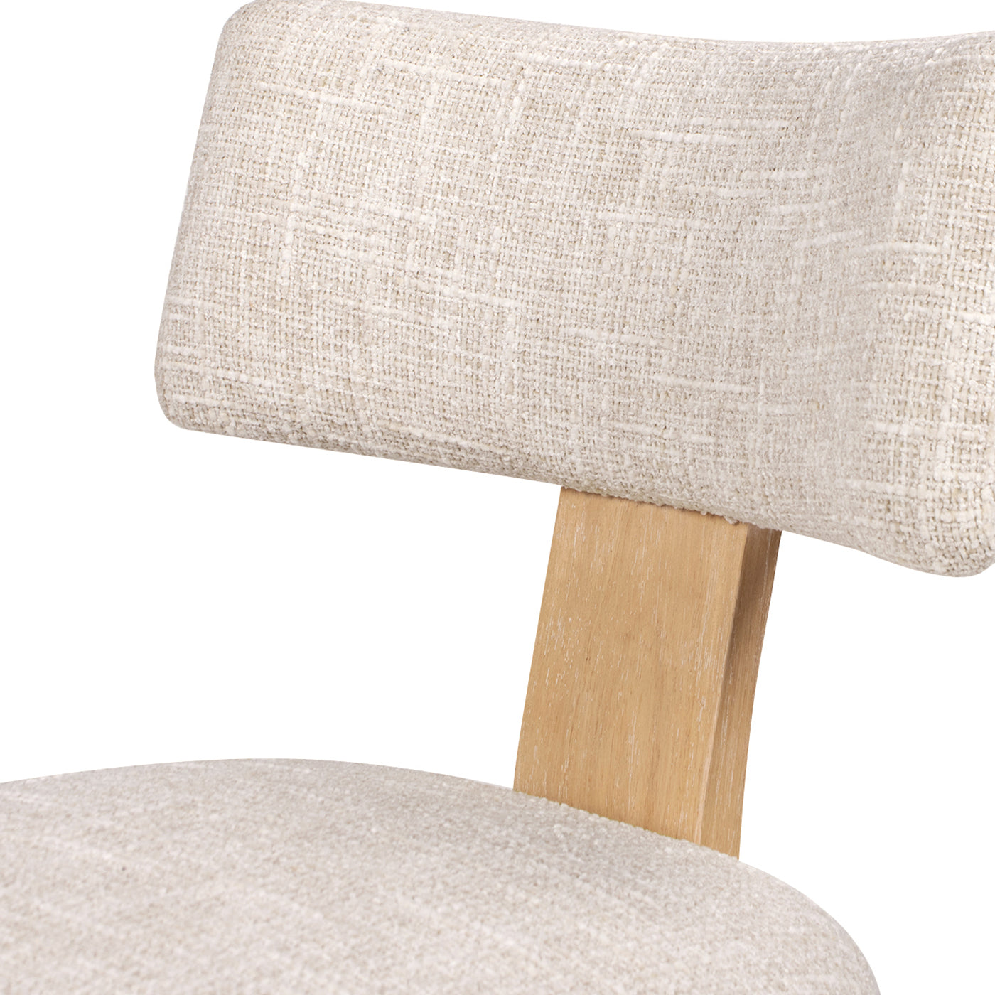Back Upholstered Dining Side Chair, Set of 2, Travertine Beige Chenille