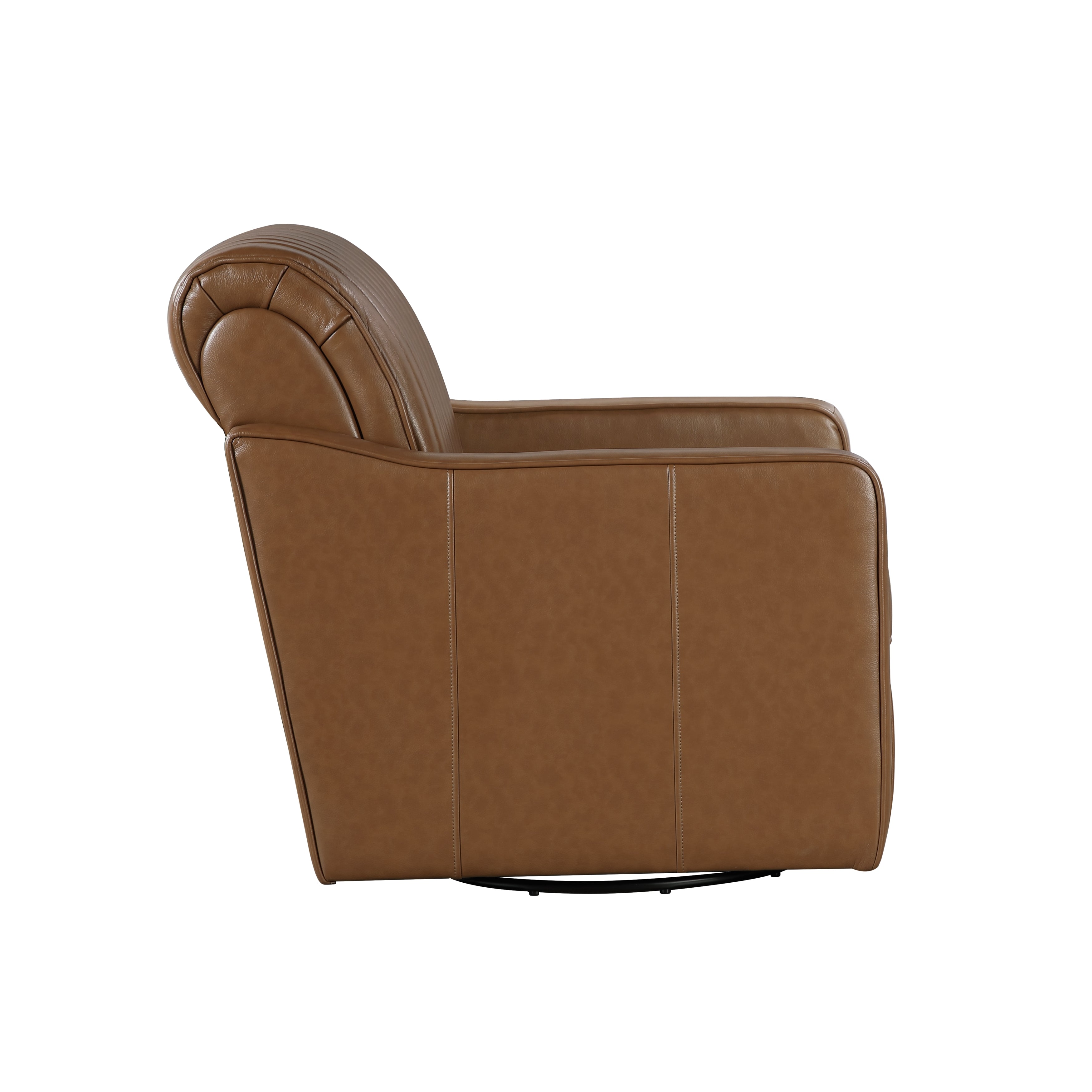 Cushion Seat Fully Upholstered Solid Wood Frame Metal Base Swivel Chair