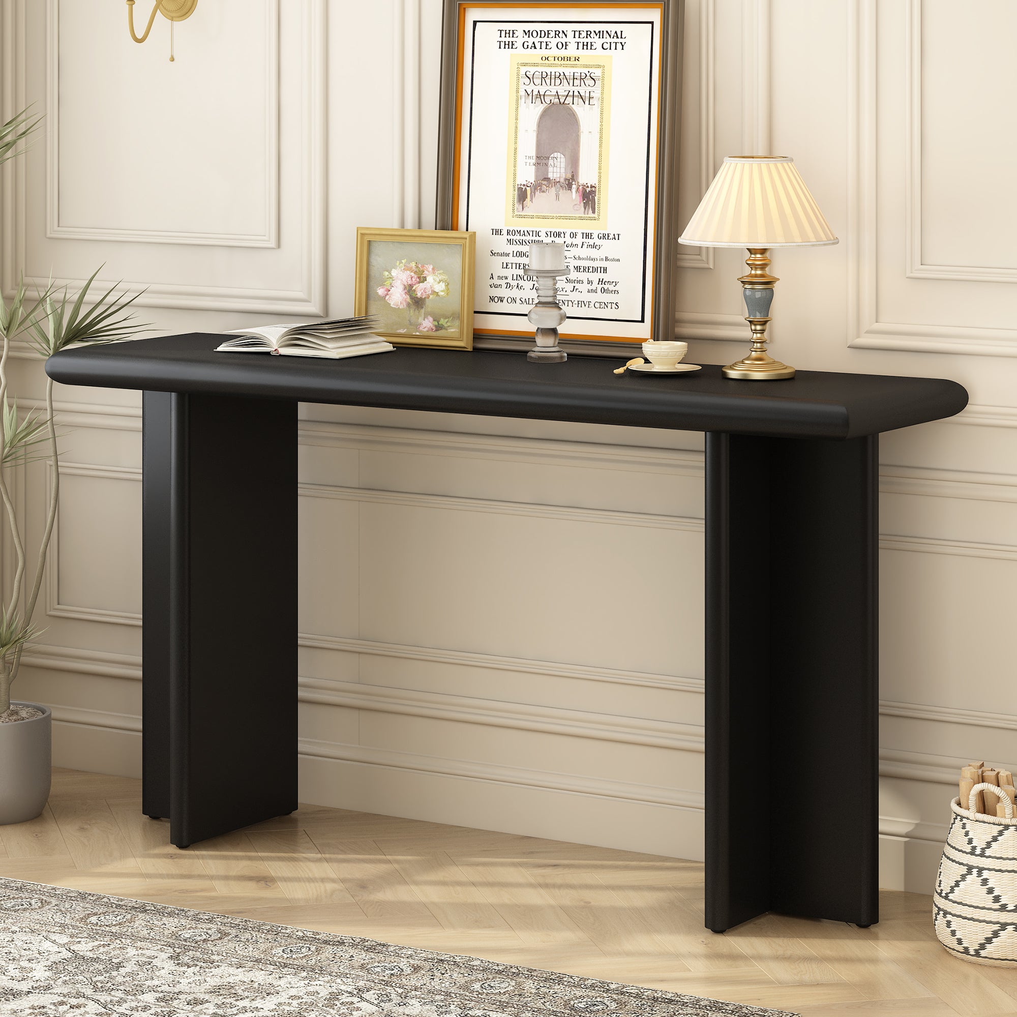 Modern Entryway Table with L-Shaped Legs