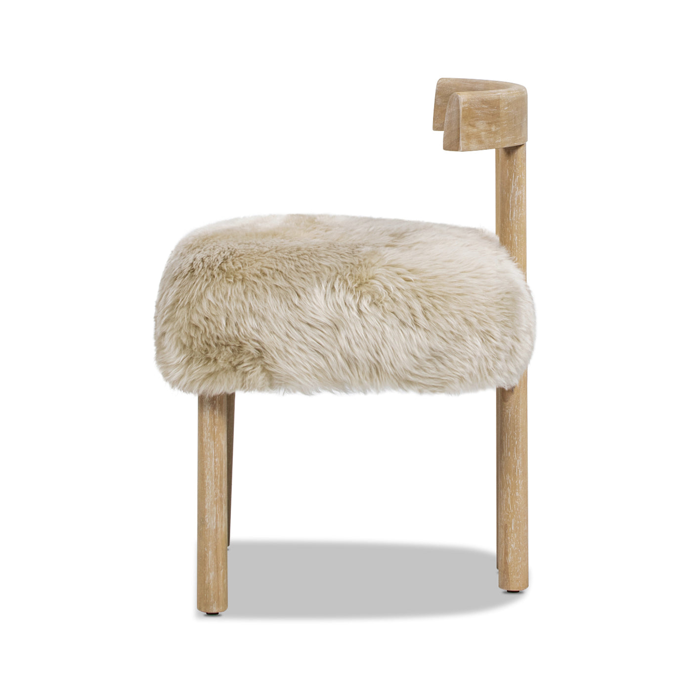 Sheepskin Fur Split Back Dining Chair