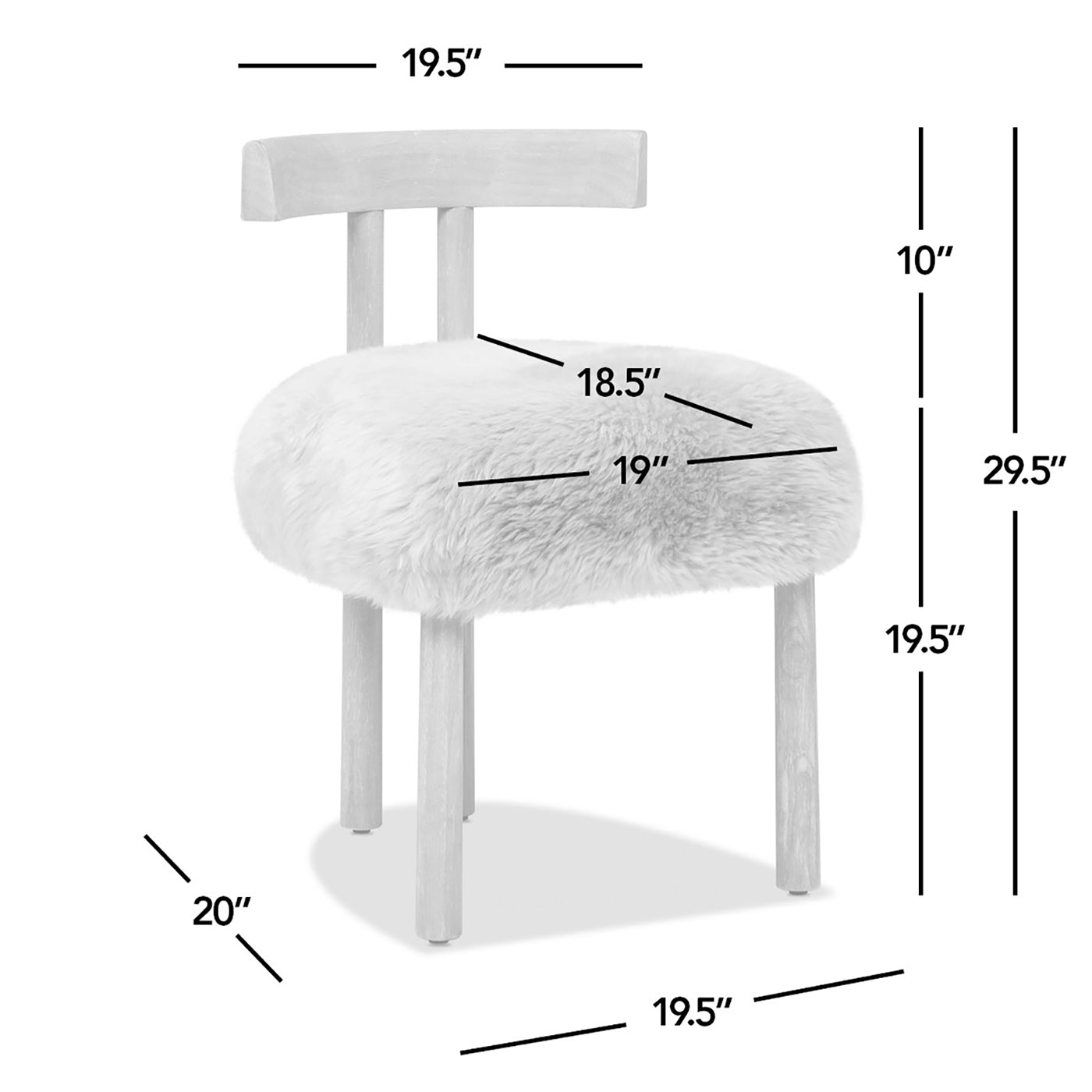 Sheepskin Fur Split Back Dining Chair