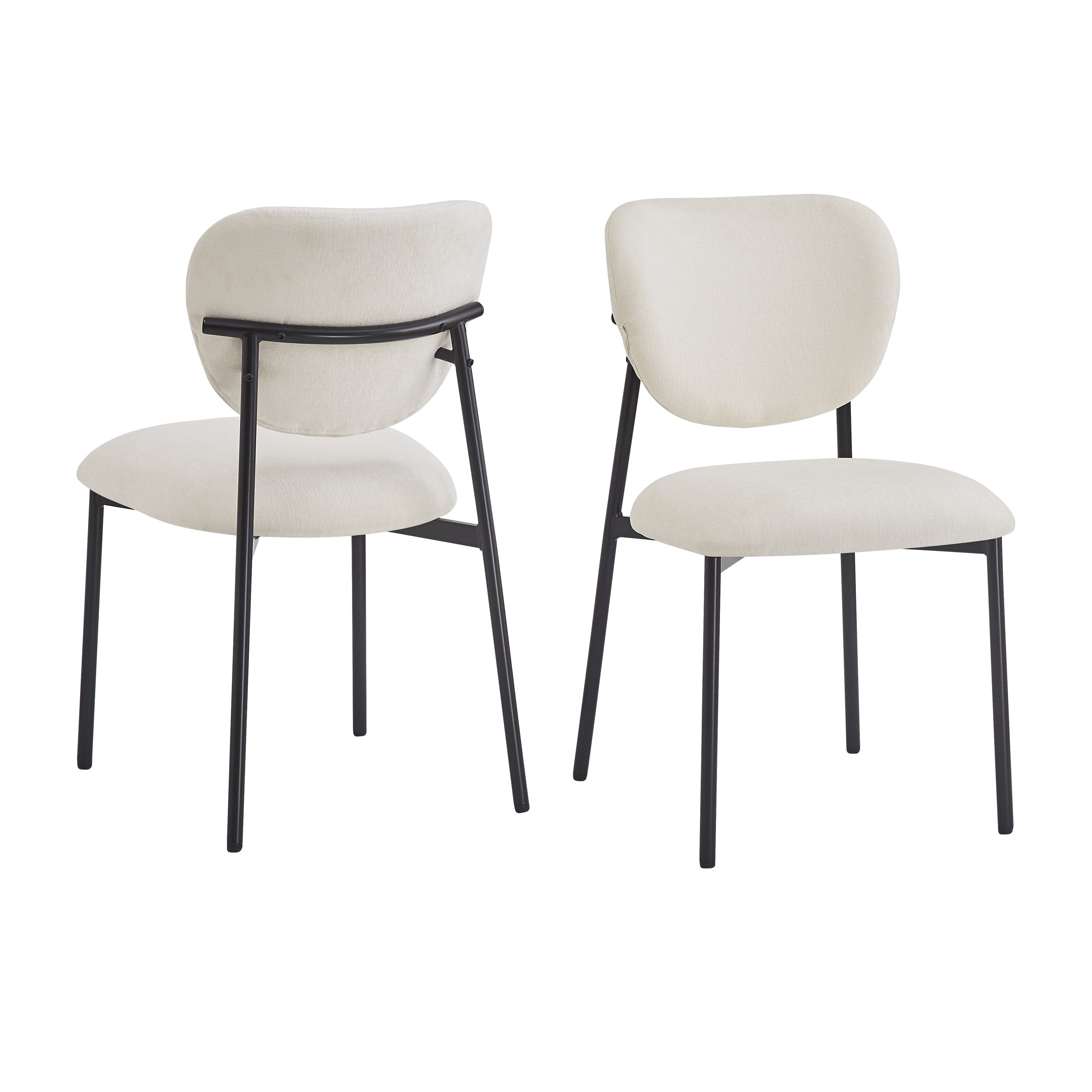 Upholstered Dining Chairs With Metal Legs (Set of 2),Beige