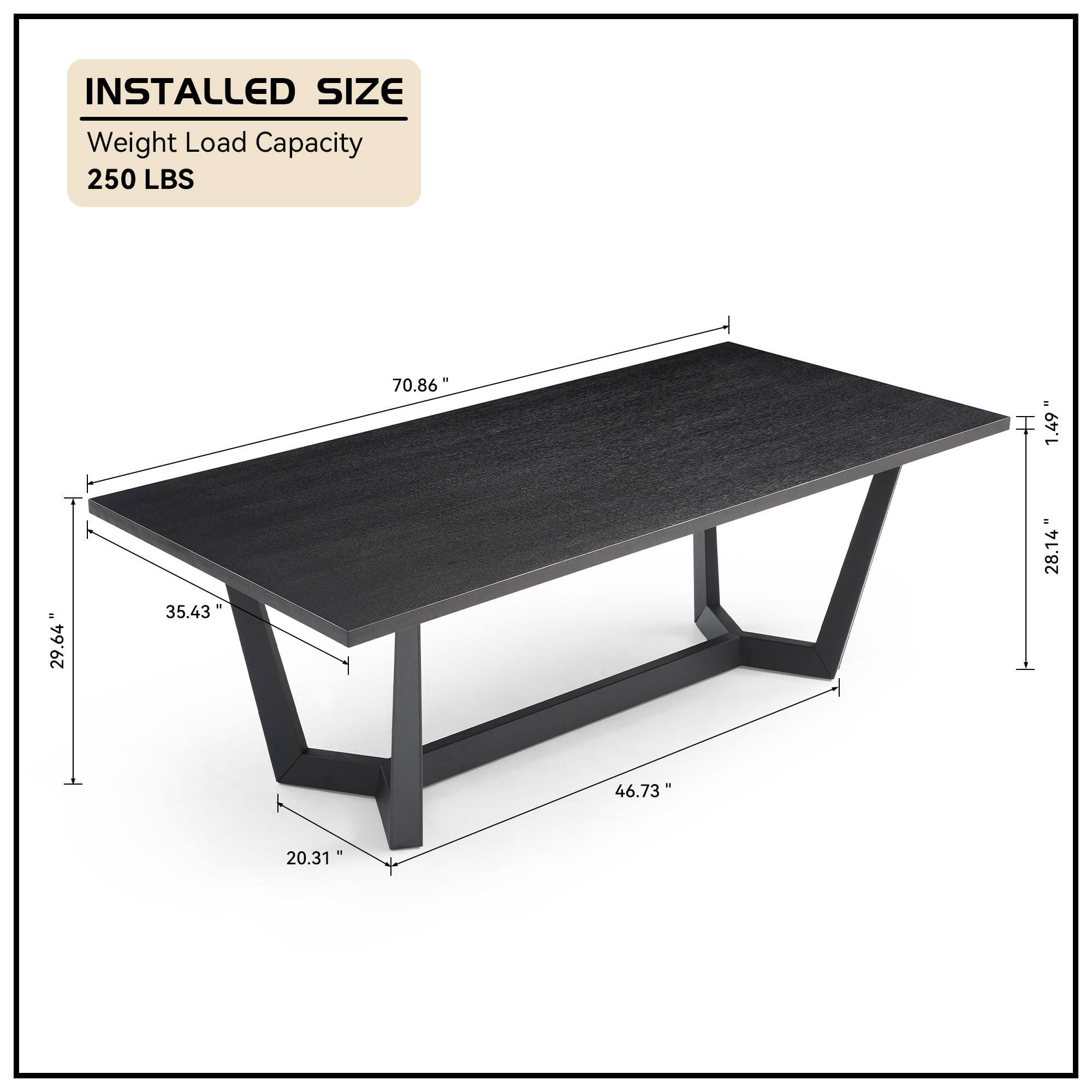 Modern Rectangle Wood Kitchen Dining Table