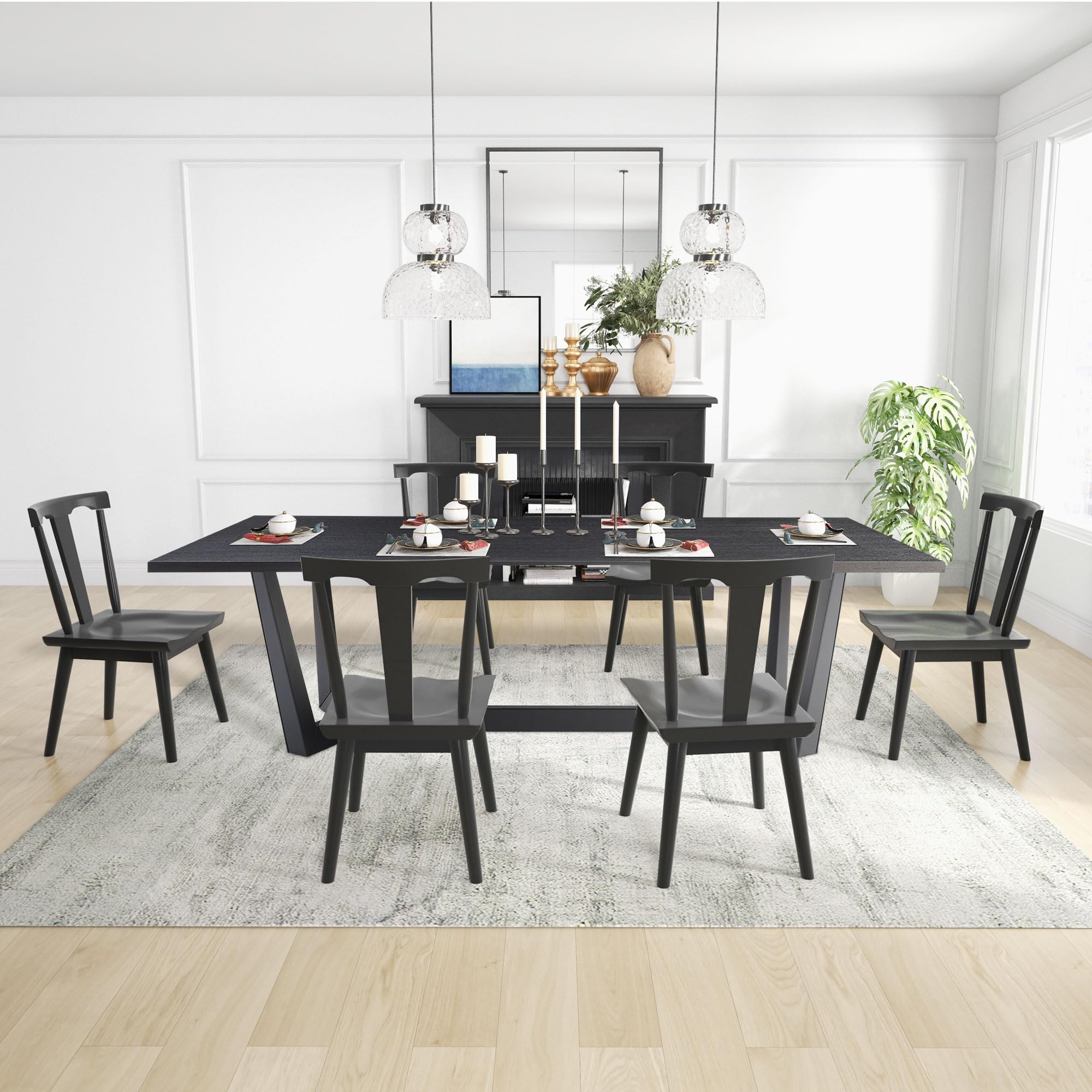 Modern Rectangle Wood Kitchen Dining Table